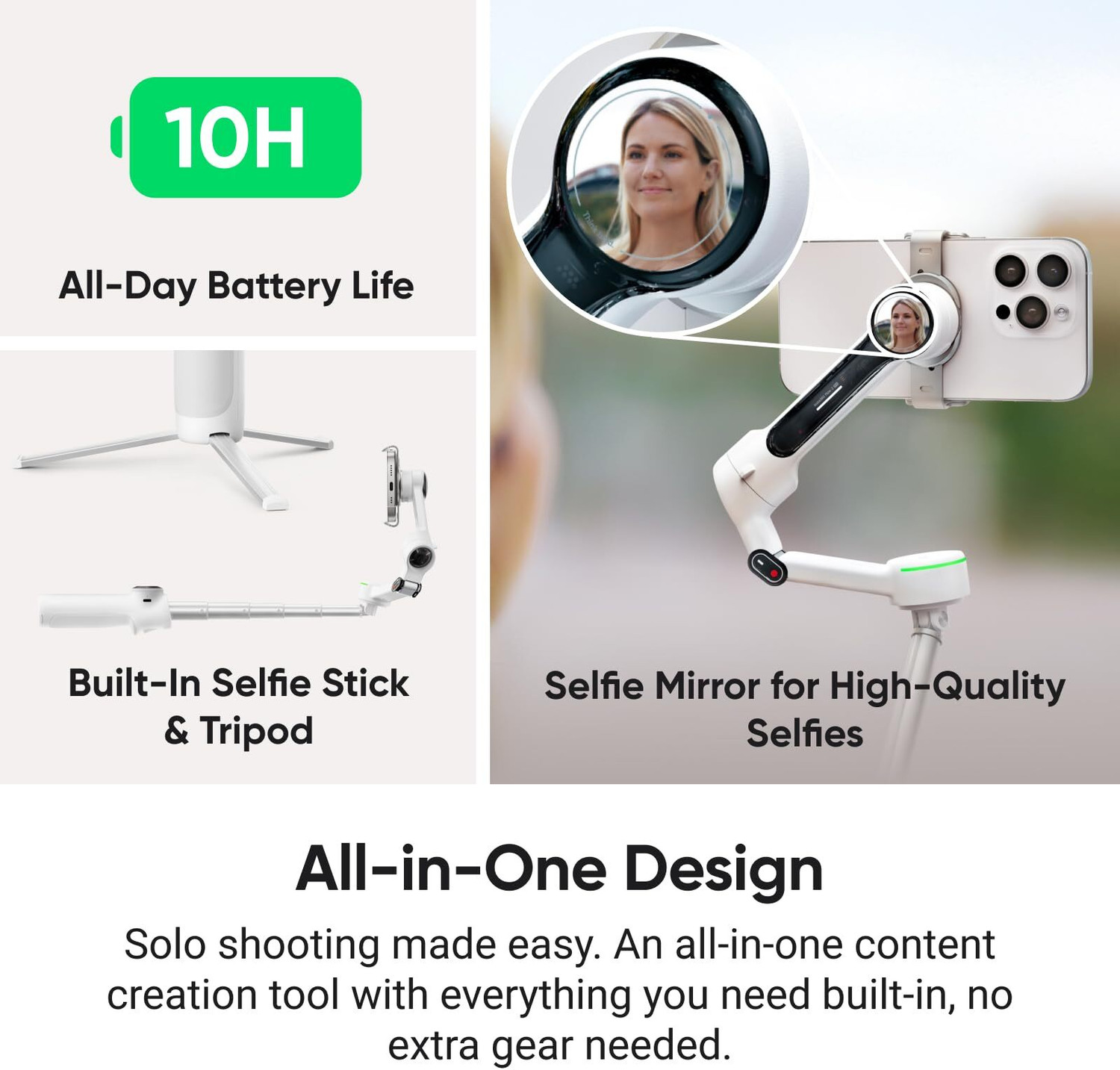 Image of Insta360 Flow 2Pro AI Tracker Kit 3 Axis Gimbal for Mobile