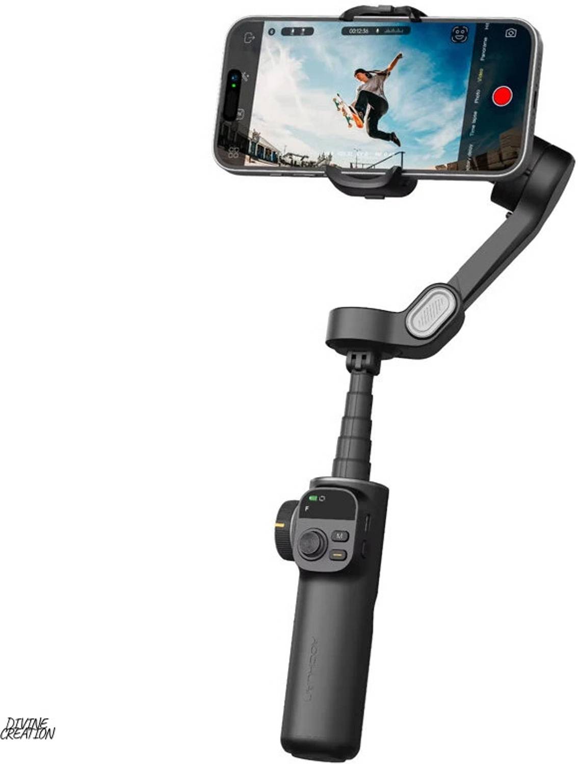 Divine creation X2 ProSteady 3-Axis Smartphone Gimbal AI Tracking,Anti-Shake,Compact Design D227 3 Axis Gimbal for Mobile
