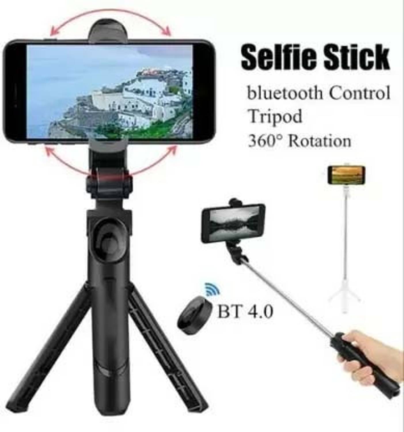 Depket 360 deg Rotation Selfie Stick multi-function Wireless Bluetooth Selfie Stick 3 Axis Gimbal for Mobile
