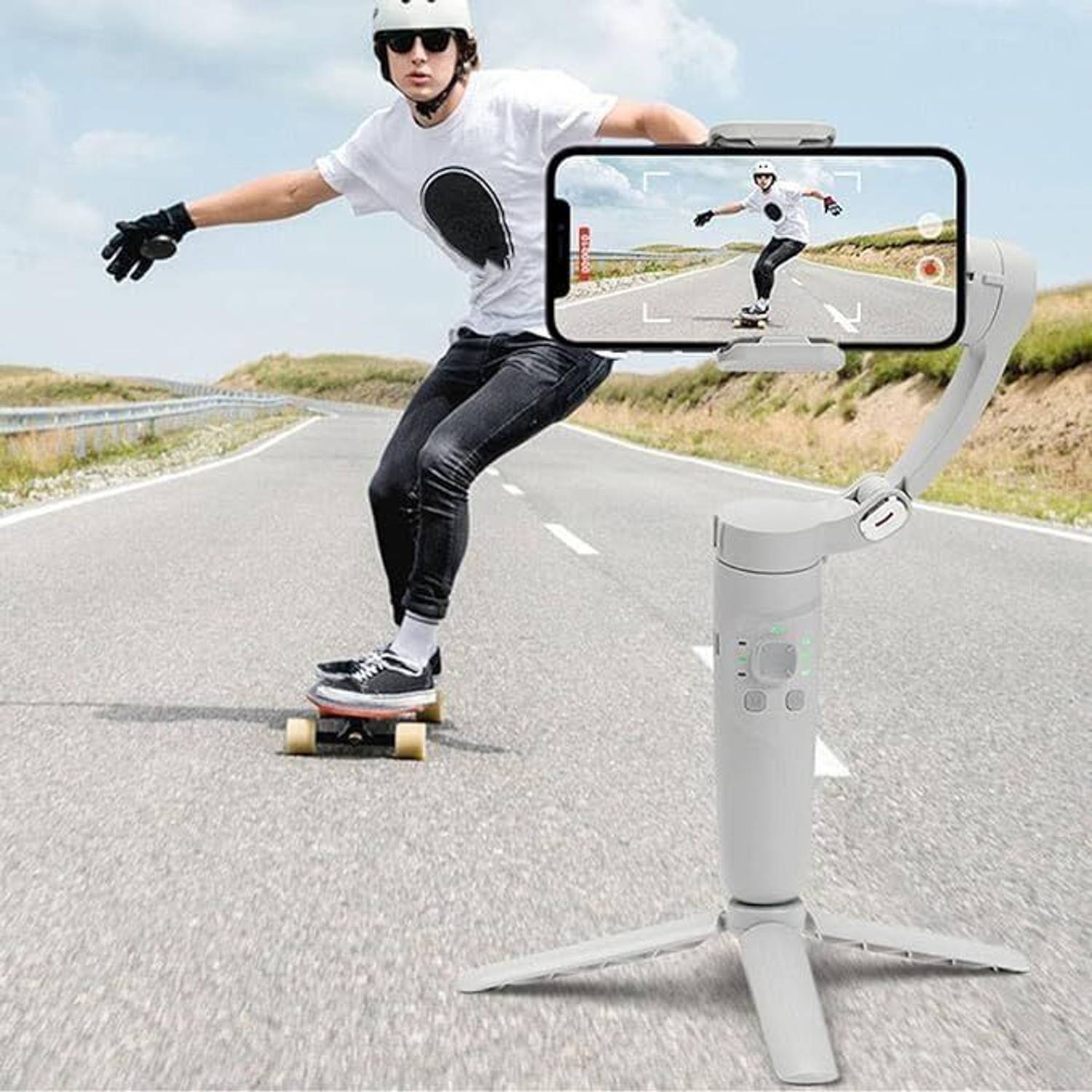 Divine creation M1 3-Axis Gimbal Stabilizer | AI Face Tracking, Smooth Video, Foldable D94 3 Axis Gimbal for Mobile