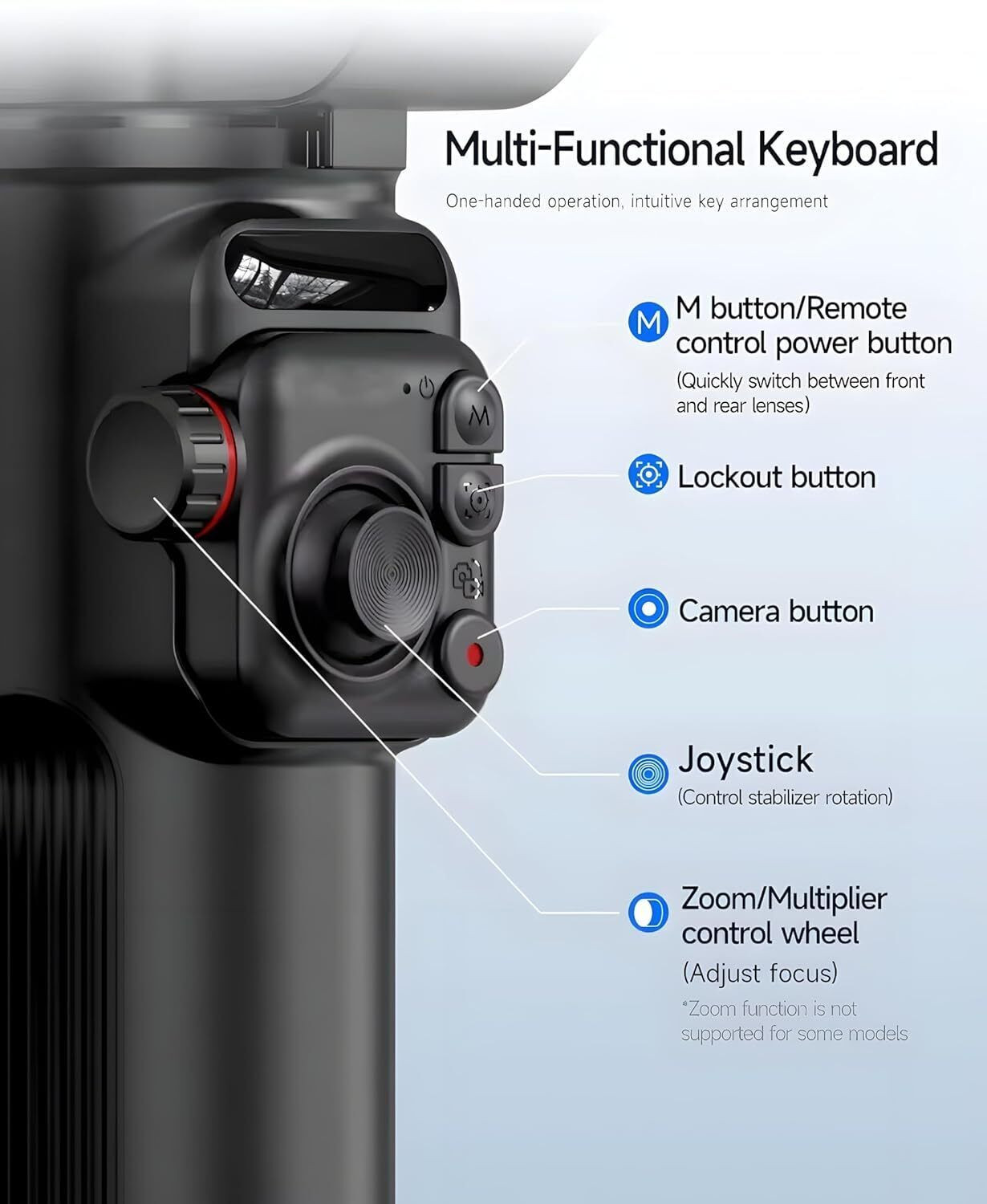 Image of Divine creation M02, 3-Axis Handheld Gimbal Stabilizer Anti-Shake Video AI Stabilization B145 3 Axis Gimbal for Camera, Mobile