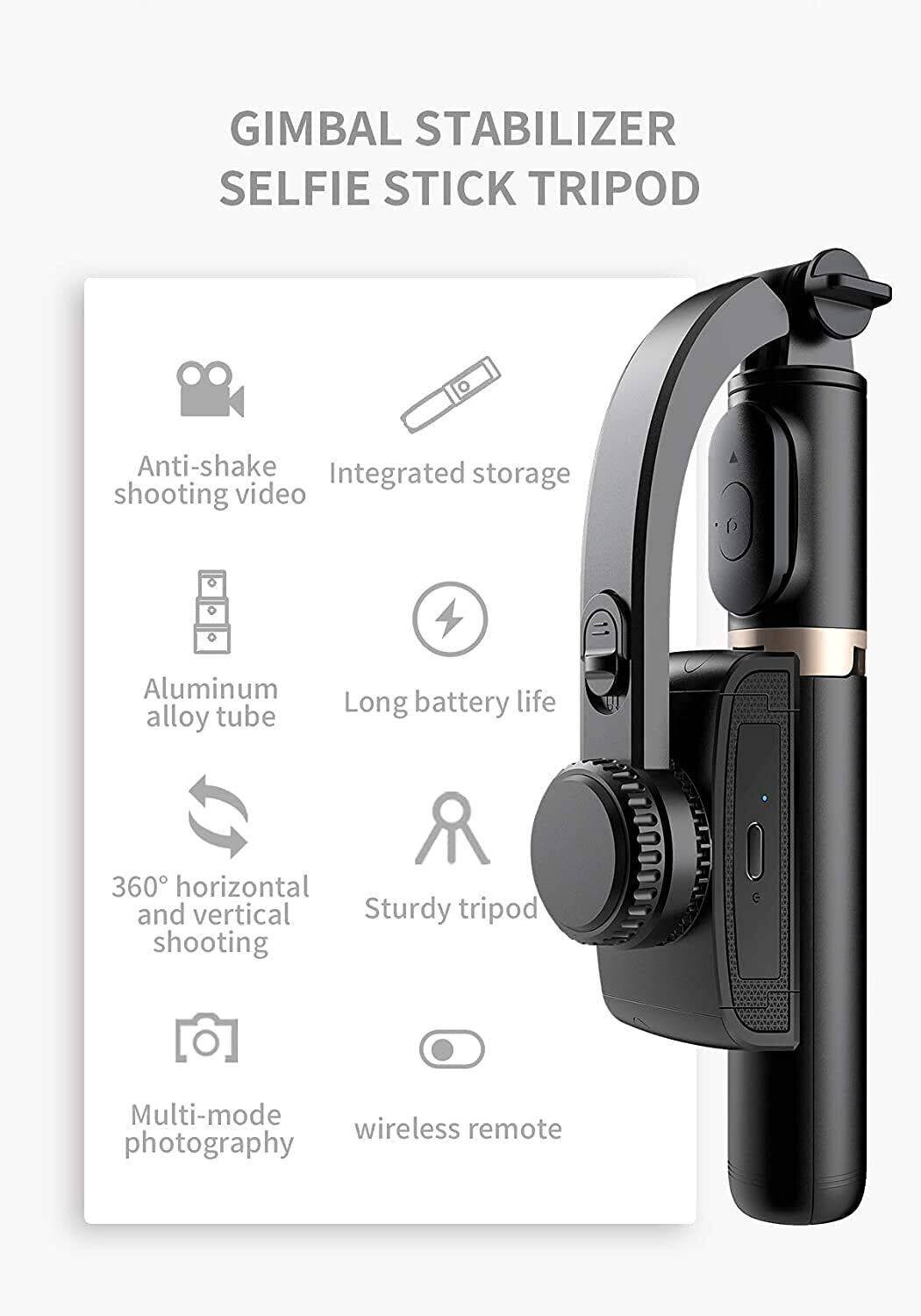 MAFAI High Quality Q08 Gimbal 360 Degree Rotation Portable Bluetooth 2 Axis Gimbal for Camera, Mobile