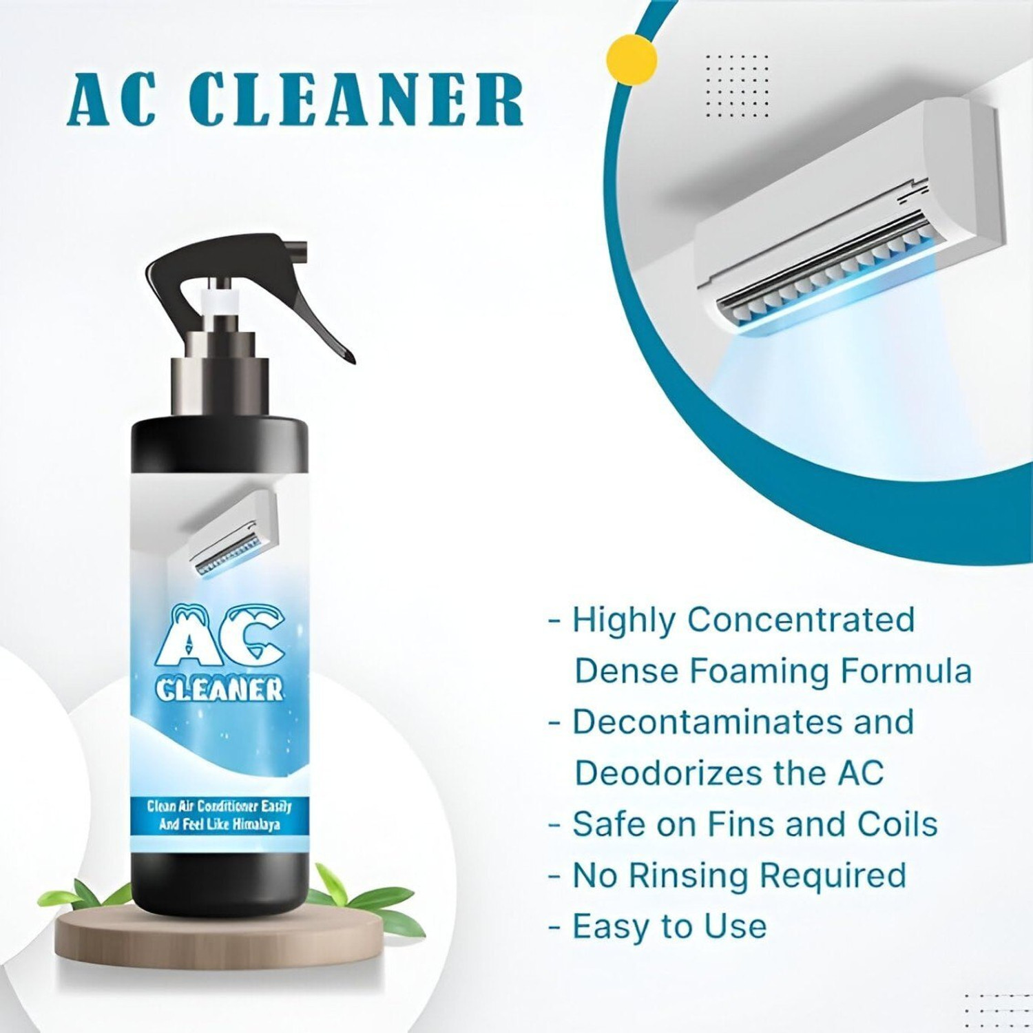 Image of BRIVANSO AC Cleaner Spray,AC Coil Cleaner Foam,Split & Window AC Cleaning PACK-2 (120 ml)