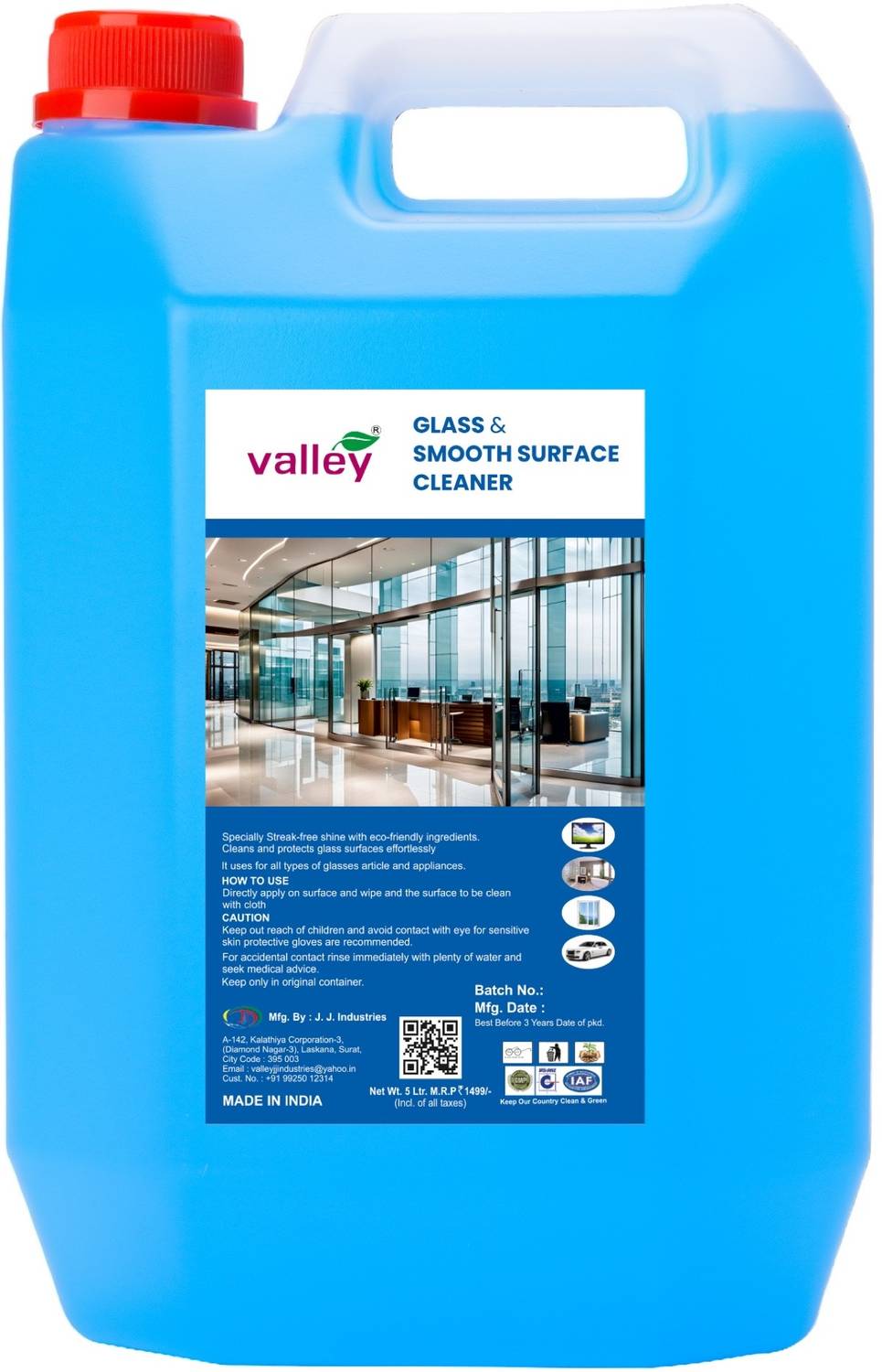 Valley Glass and Surface Cleaner Liquid Spray - 5Liter s (5000 ml