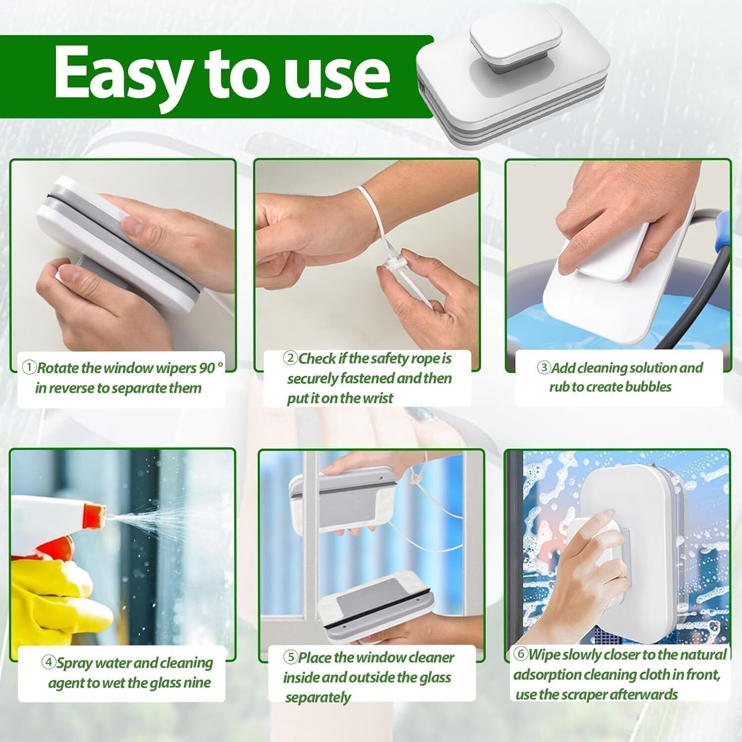 Image of KASHTHBHANJAN Magnetic Window Wiper Cleaner