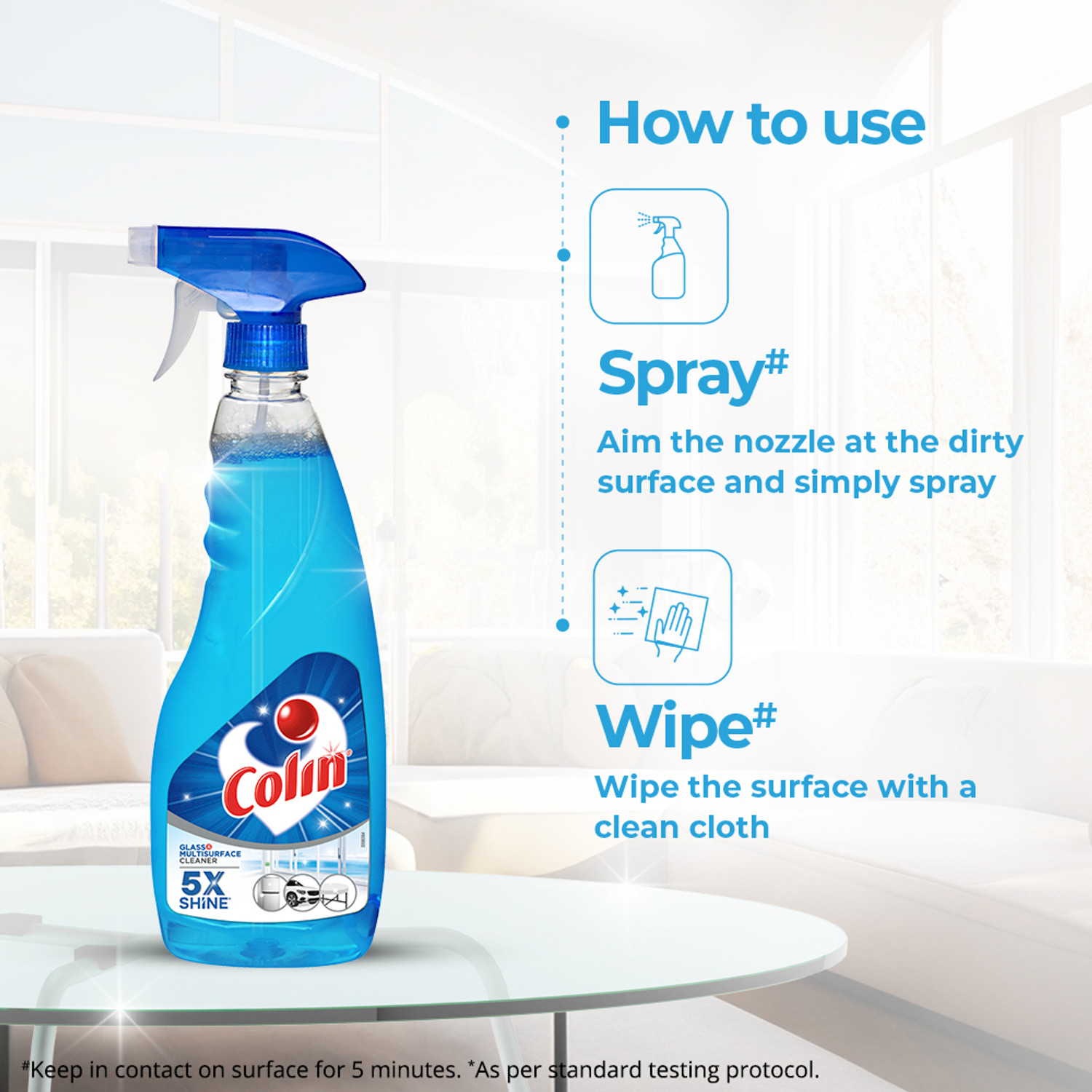 Image of Colin Glass and Surface Cleaner Liquid Spray, India's #1 Glass Cleaner