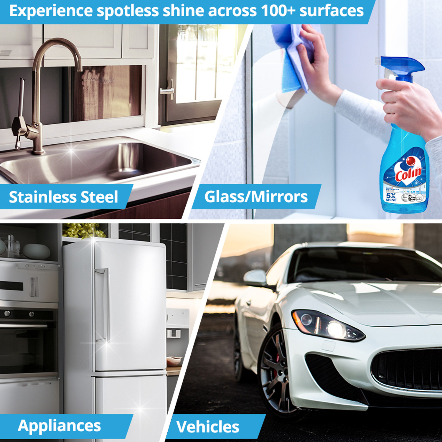 Image of Colin Glass and Surface Cleaner Liquid Spray, India's #1 Glass Cleaner
