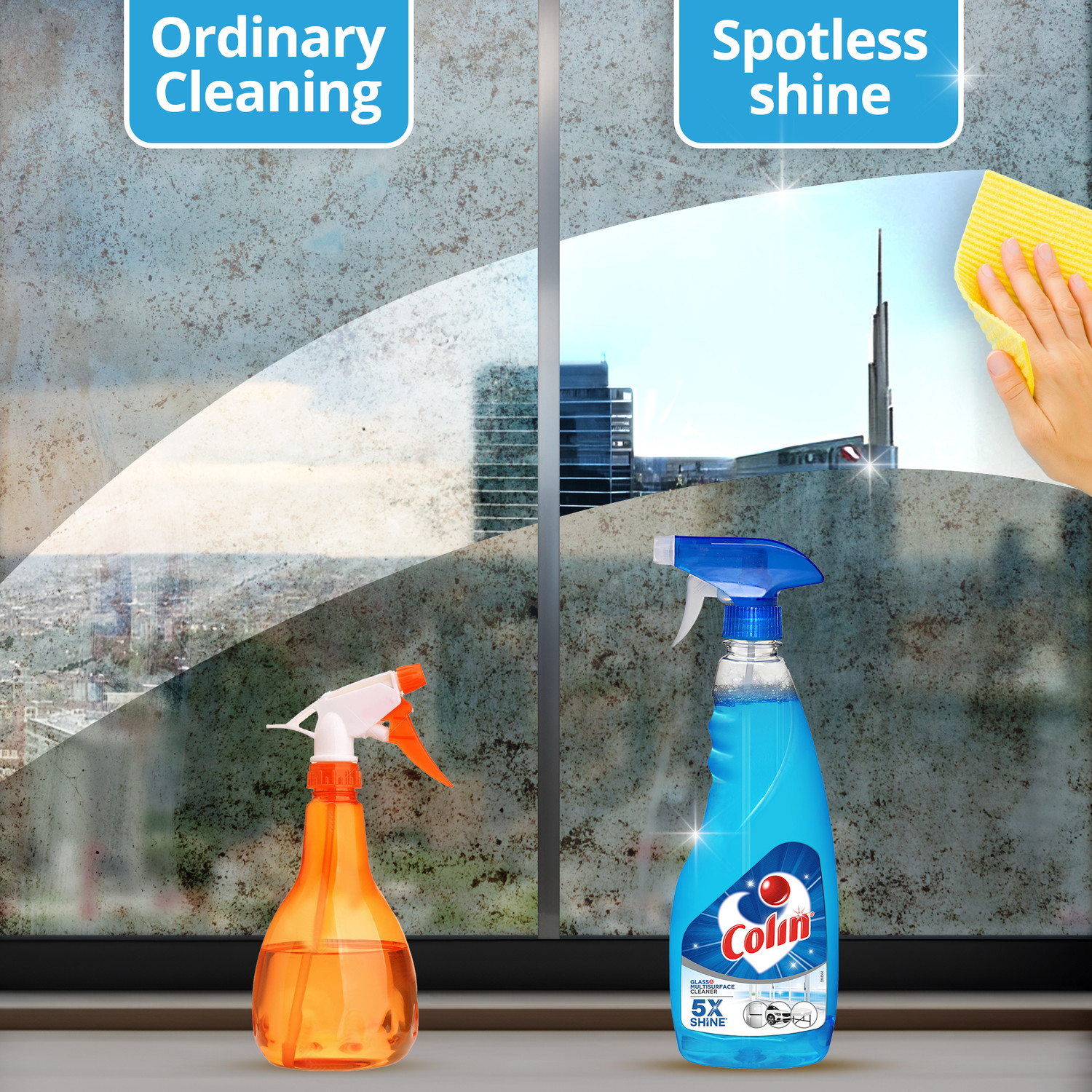 Image of Colin Glass and Surface Cleaner Liquid Spray, India's #1 Glass Cleaner