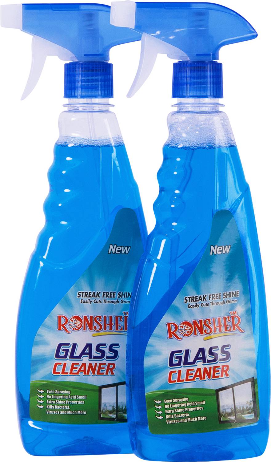 RONSHER Glass Cleaner Pack of 2 (2 x 500 ml)