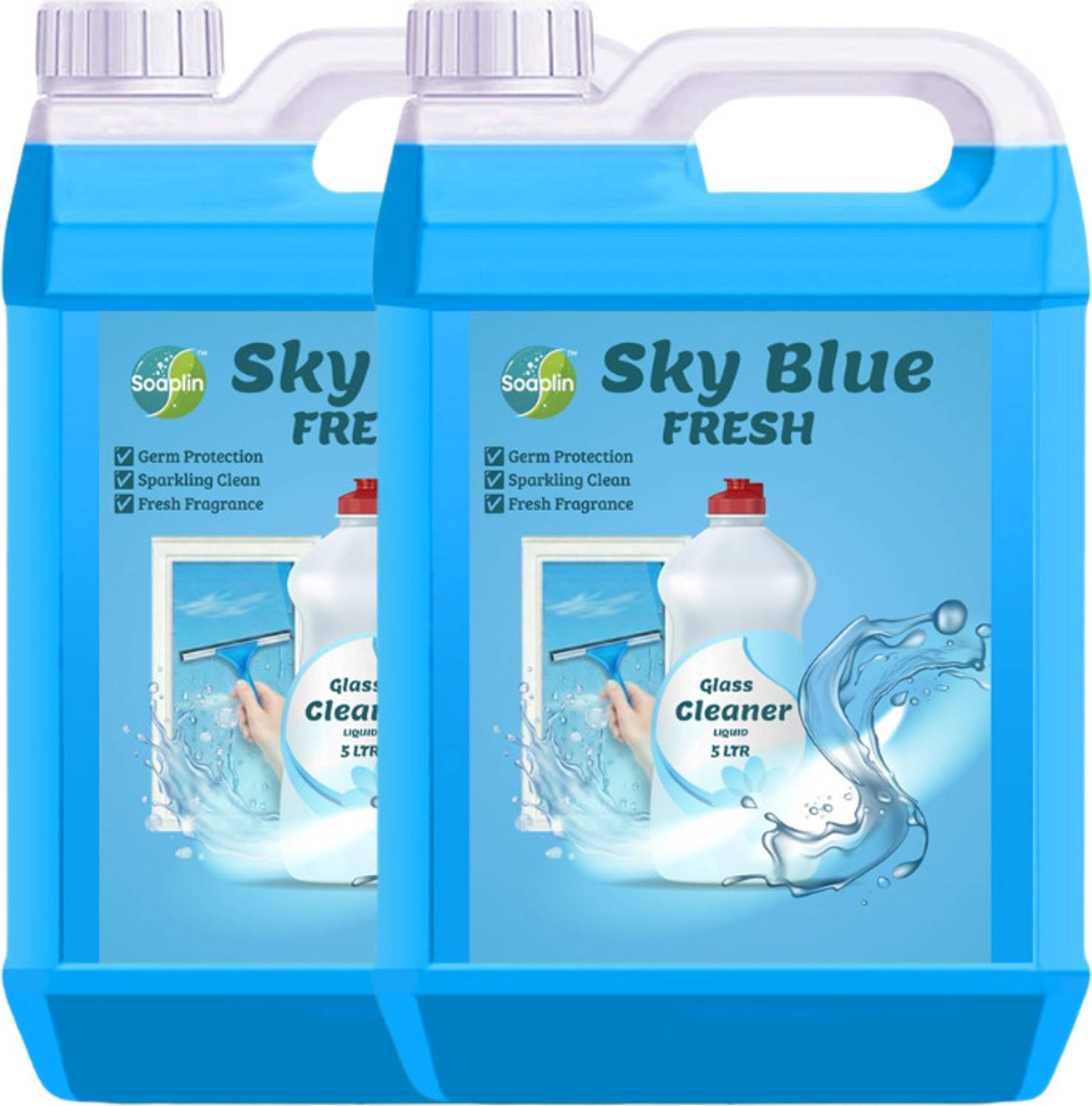 SOAPLIN GLASS CLEANER SKYBLUE (2 x 5 L)