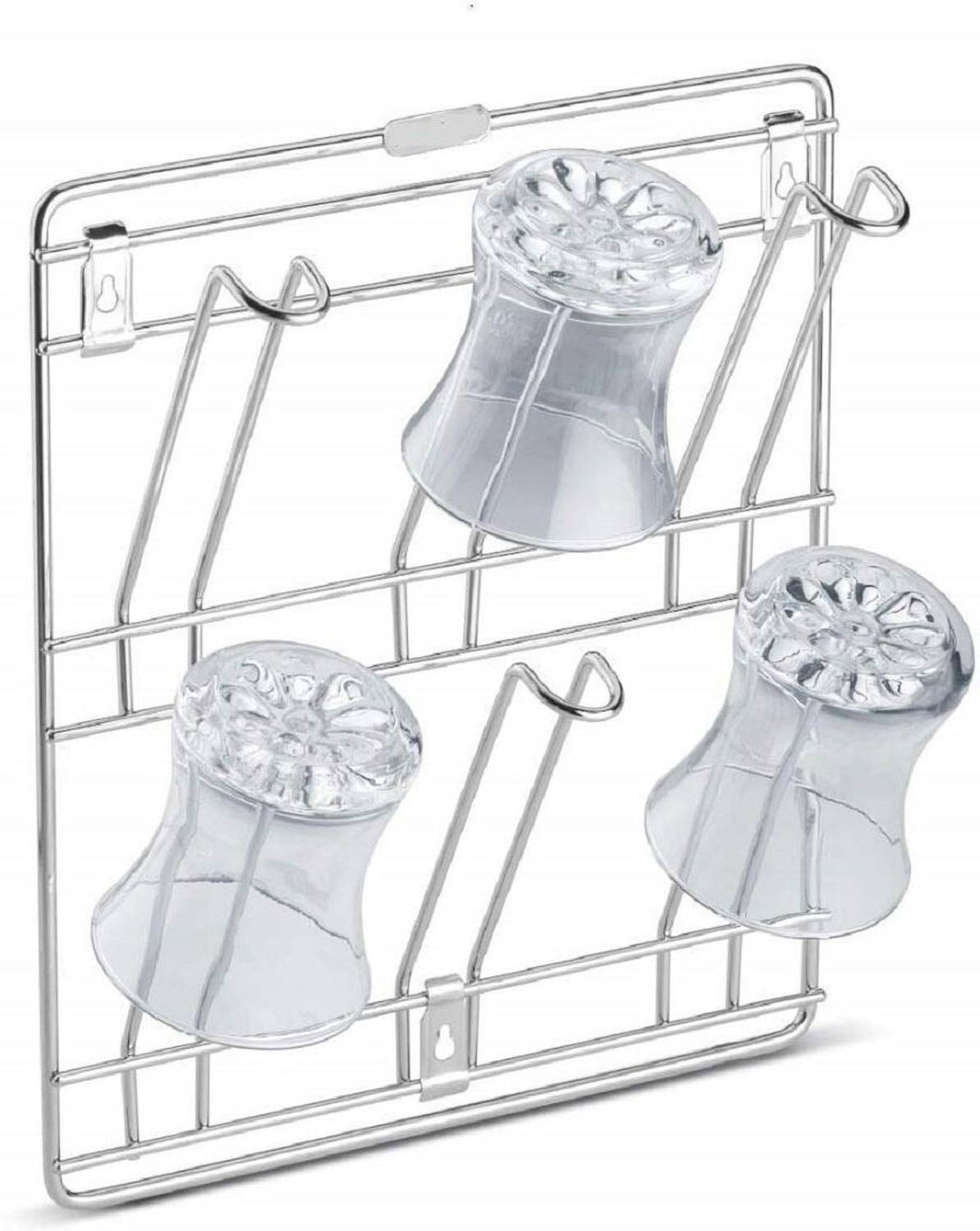 Spacekeeper Stainless Steel Wall Mounting Glass Stand/Water Glass Holder for Kitchen Stainless Steel Glass Holder