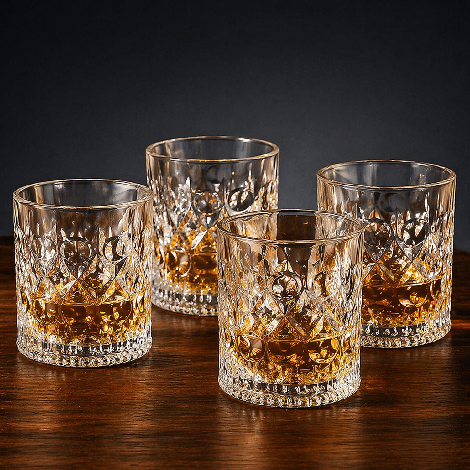 Image of FRP ENTERPISES (Pack of 4) Whiskey Glass - Heavy Base Rocks Barware Glasses for Scotch, Mixed Drinks Glass Set Whisky Glass