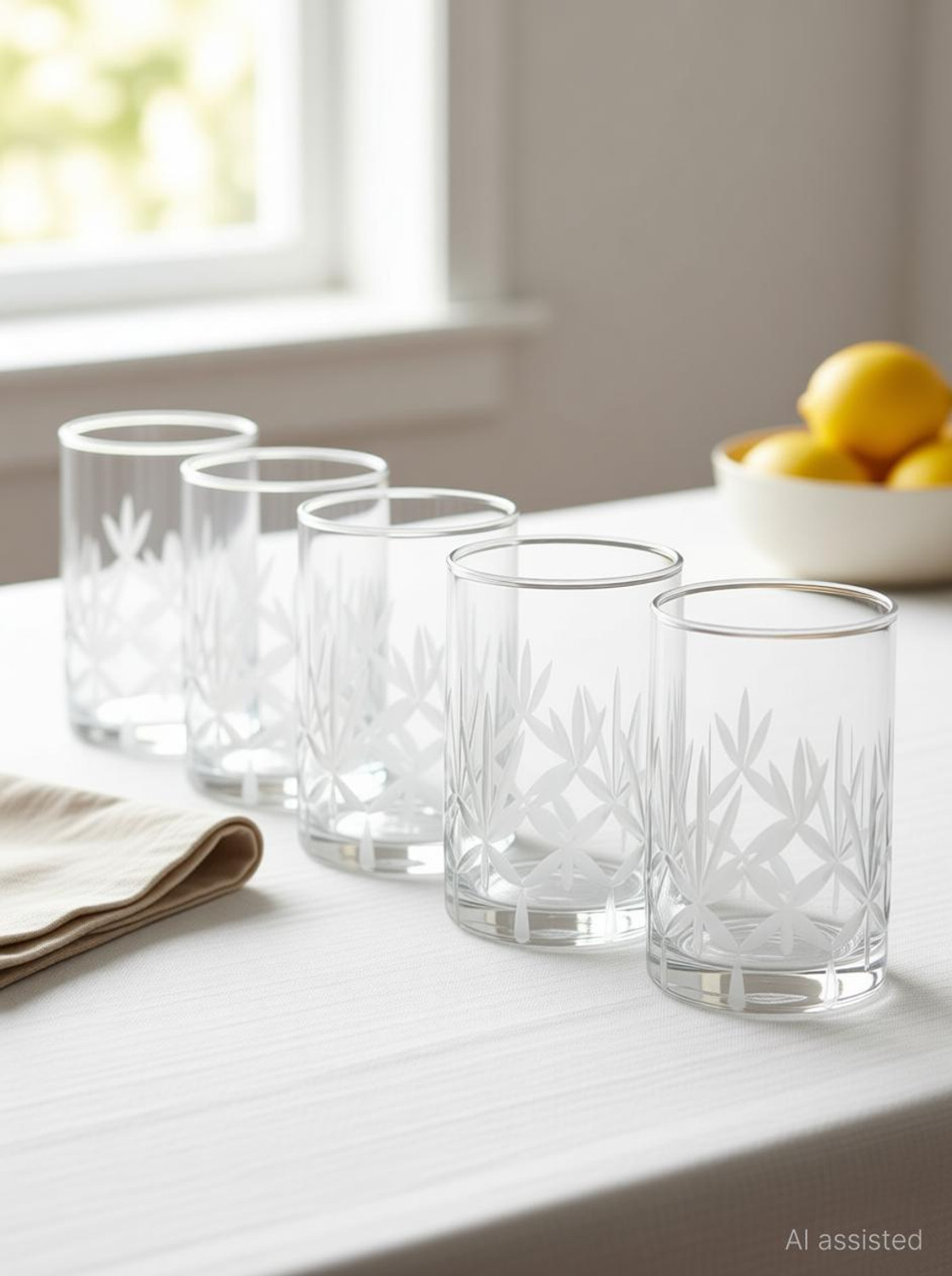 Image of BOROSIL (Pack of 6) Vision Meadow Medium Glass Set Water /Juice Glass