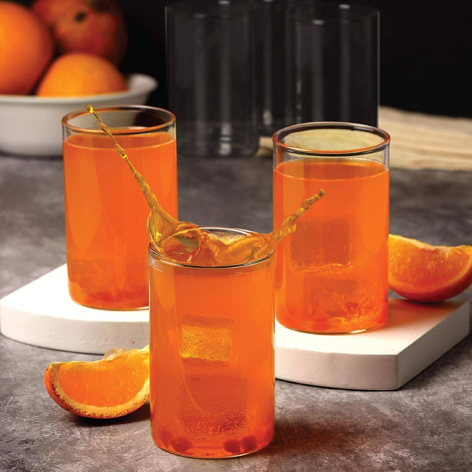 Femora (Pack of 6) Borosilicate Transparent Glass Set Water/Juice Glass