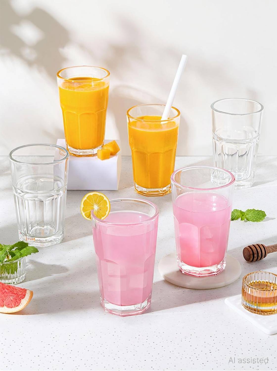 BOROSIL (Pack of 6) BGFGBMUG00036 Glass Set Water/Juice Glass