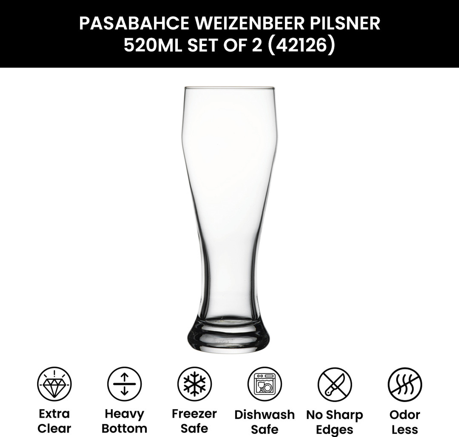 Image of PASABAHCE (Pack of 2) 1046272GP2 Glass Set Beer Glass