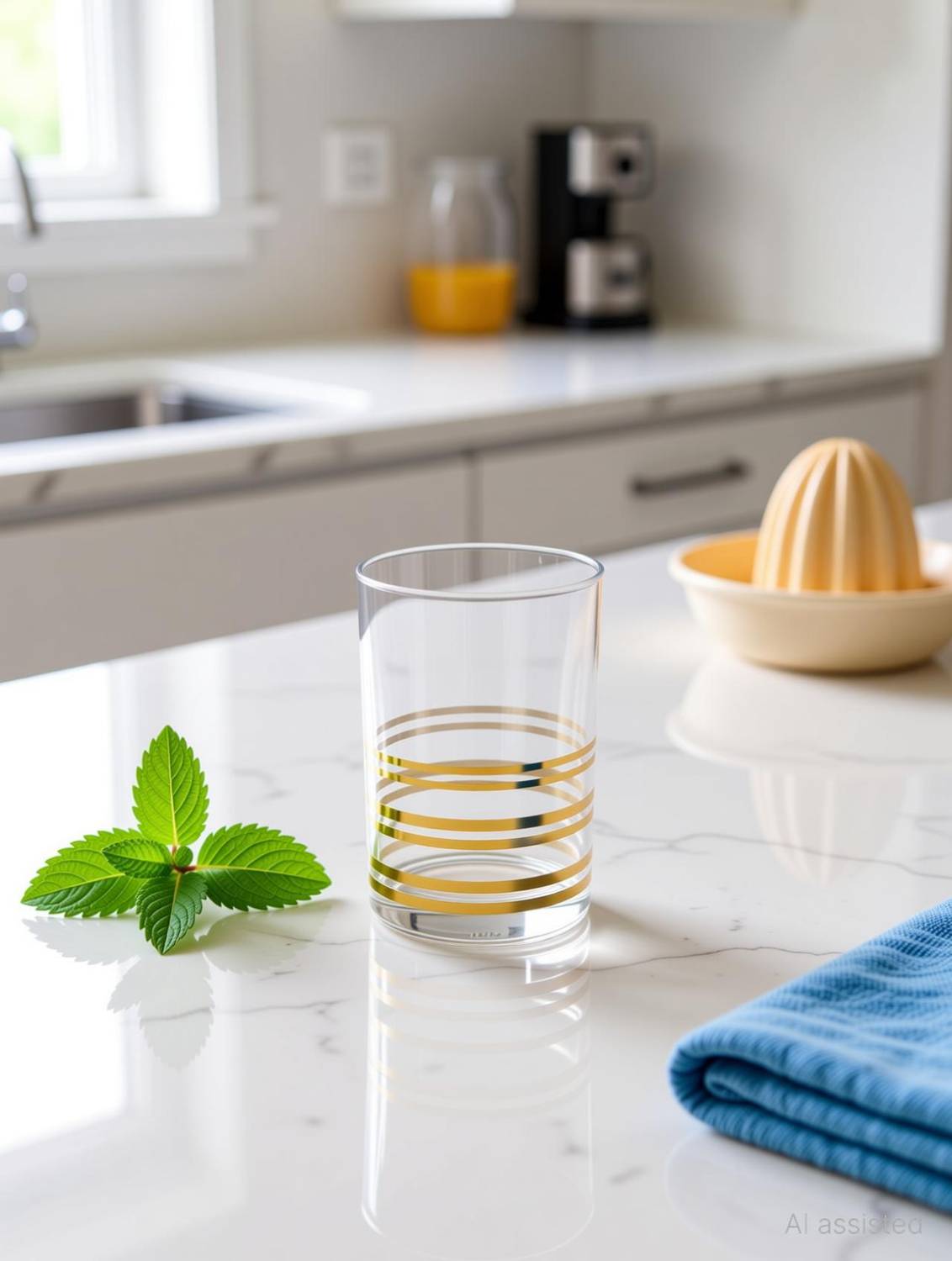 Finner (Pack of 8) Gold bodar Clear Transparent Water & Juice Glass plastic Glass (300 ml,Plastic) Glass Set Water/Juice Glass