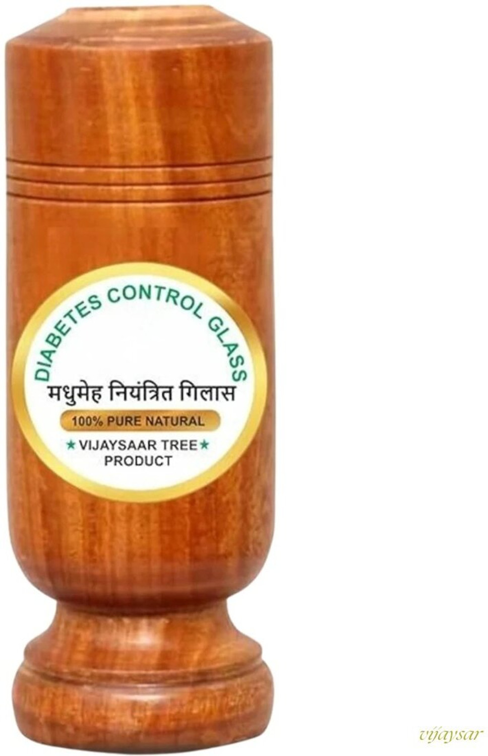Image of Vijaysar Wooden Glass - Balanced Wellness Cup For Sugar Balance Natural Touch Glass Water /Juice Glass