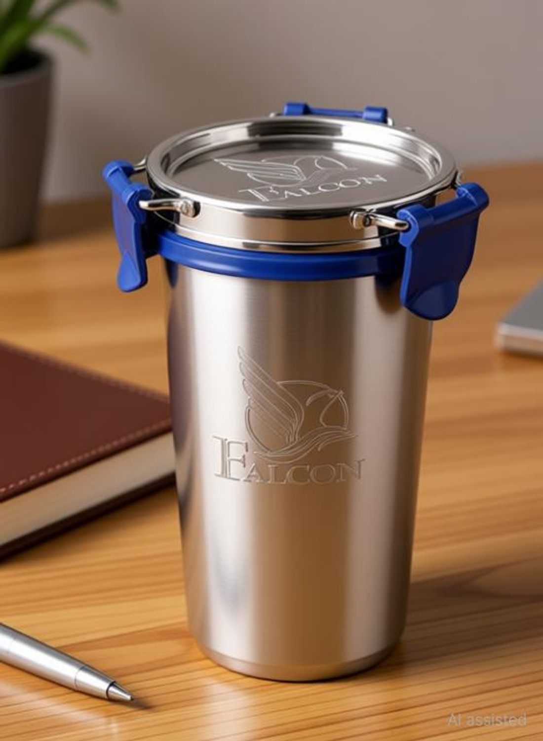 Image of Kitchen King Falcon Tumbler with Steel Lid Glass Water /Juice Glass