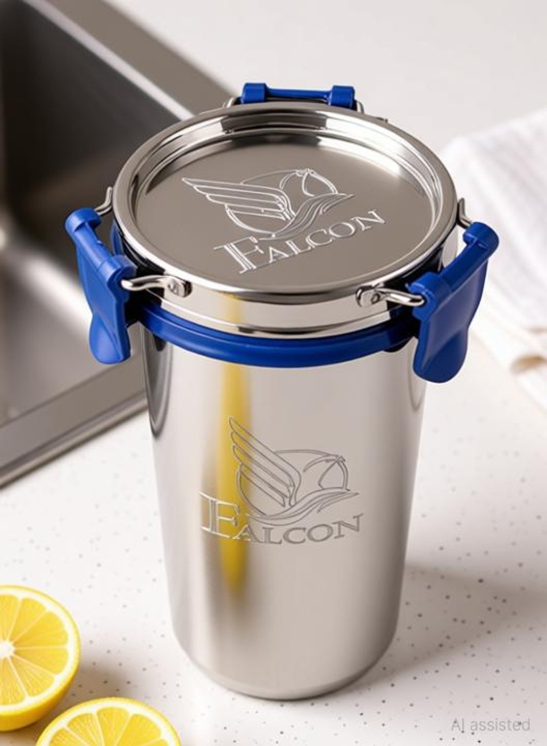 Image of Kitchen King Falcon Tumbler with Steel Lid Glass Water /Juice Glass