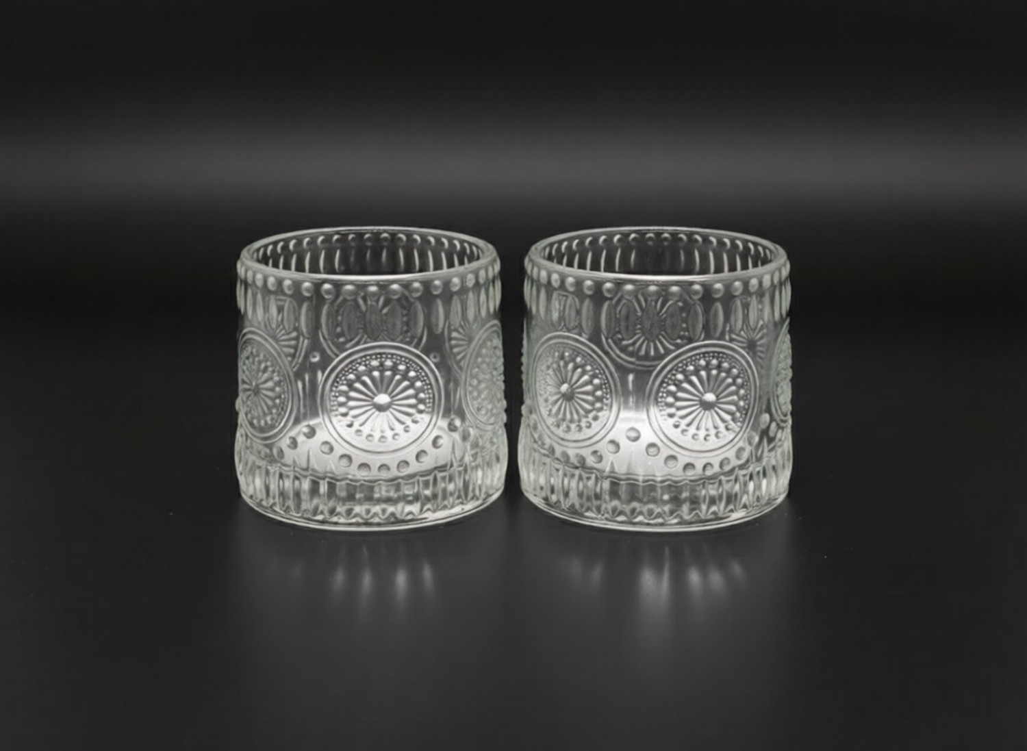 Image of Scalora (Pack of 6) Pack of 6 Premium Embossed Glass Tumblers | Heavy Base Whiskey & Water Glass Set Glass Set Whisky Glass
