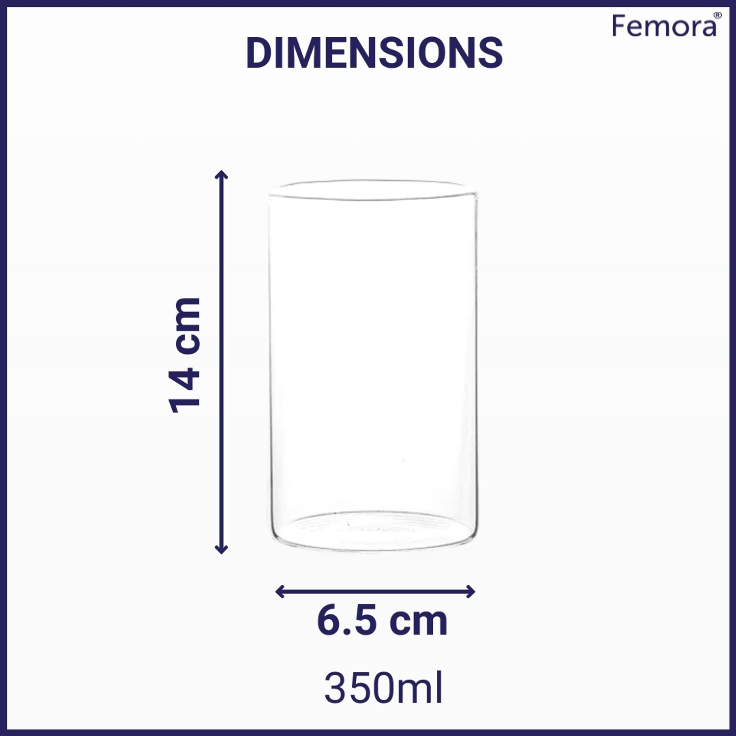 Image of Femora (Pack of 6) Borosilicate Transparent Juice Glass Set Water /Juice Glass