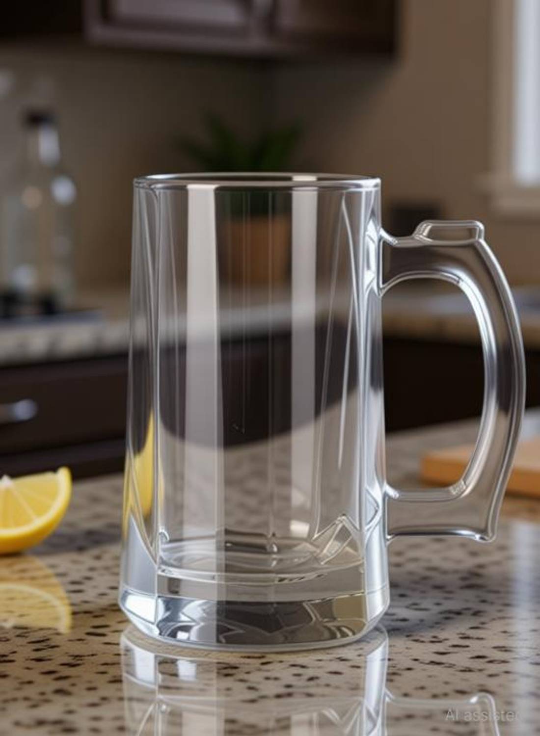 Priza Transparent Beer Mug Glass 500ml with Handle - Image 2