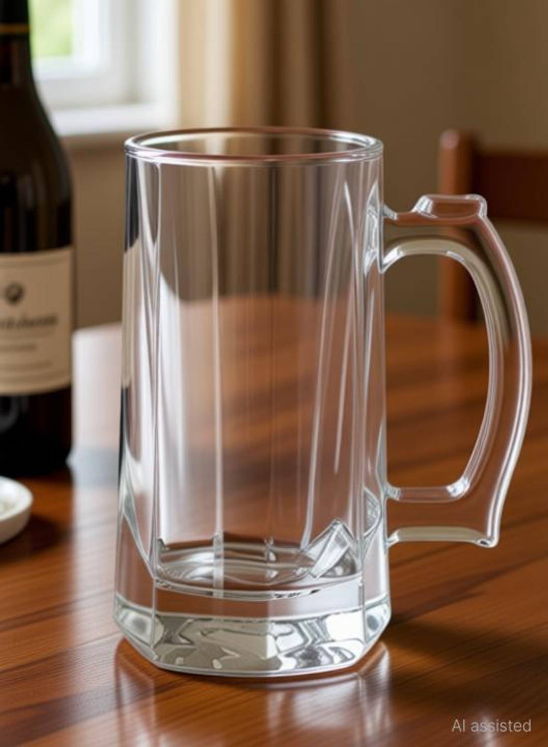 Priza Transparent Beer Mug Glass 500ml with Handle - Image 3