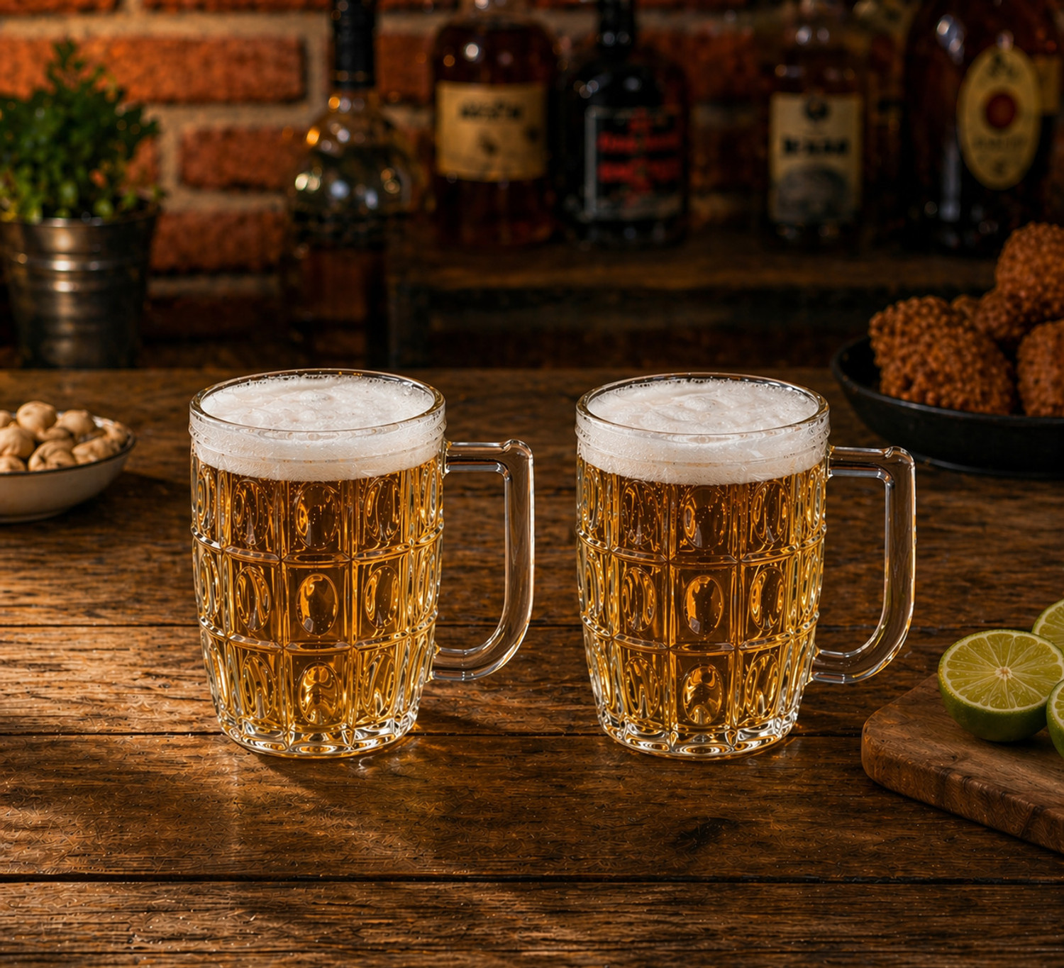 Image of Coziva (Pack of 2) Beer Mug Set of 2, 400 ml Each | Glass Mugs for Beer, Whiskey, Wine & Juice Glass Set Beer Glass