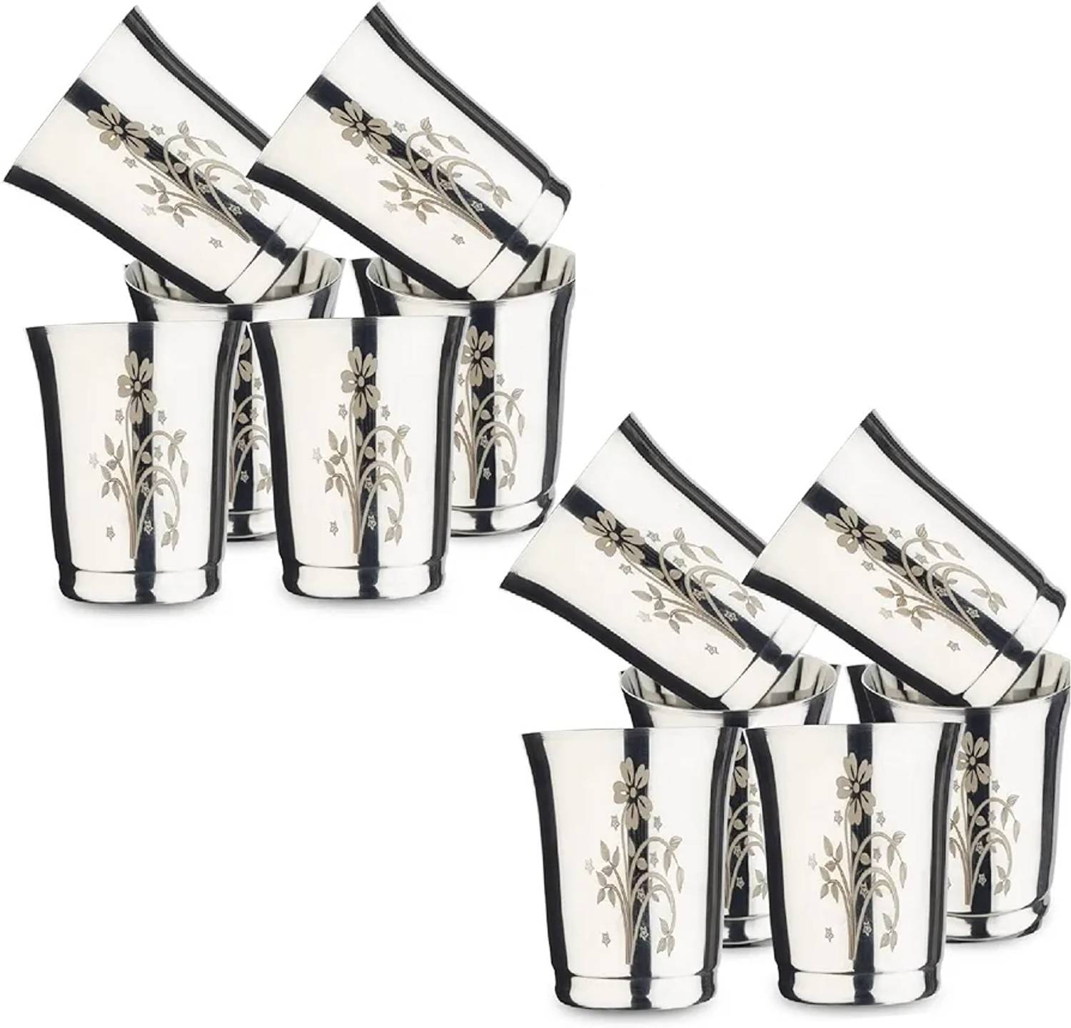 Afghan (Pack of 12) Steel glass 12 Glass Set Water/Juice Glass