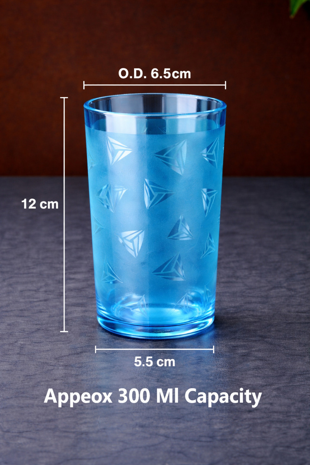 Image of BELLERBIRD (Pack of 10) 10 B Premiyum Quelity Geomatric Designe Unbrekable Glass Set Water /Juice Glass