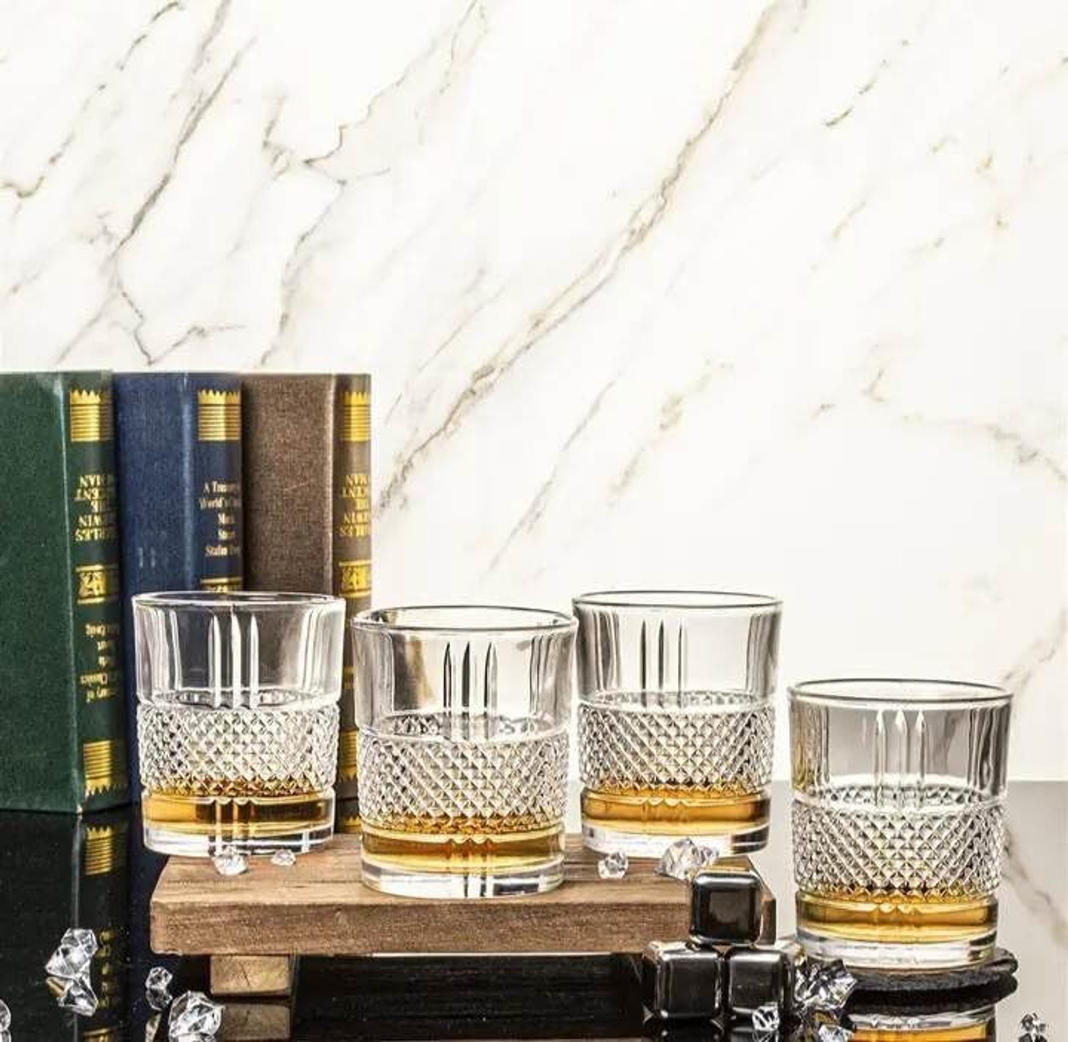 Image of okechuku (Pack of 4) 101 New4 xyz-crystal-belt-whisky-4pcs- okechuku pack of 4 Glass Whisky Glass