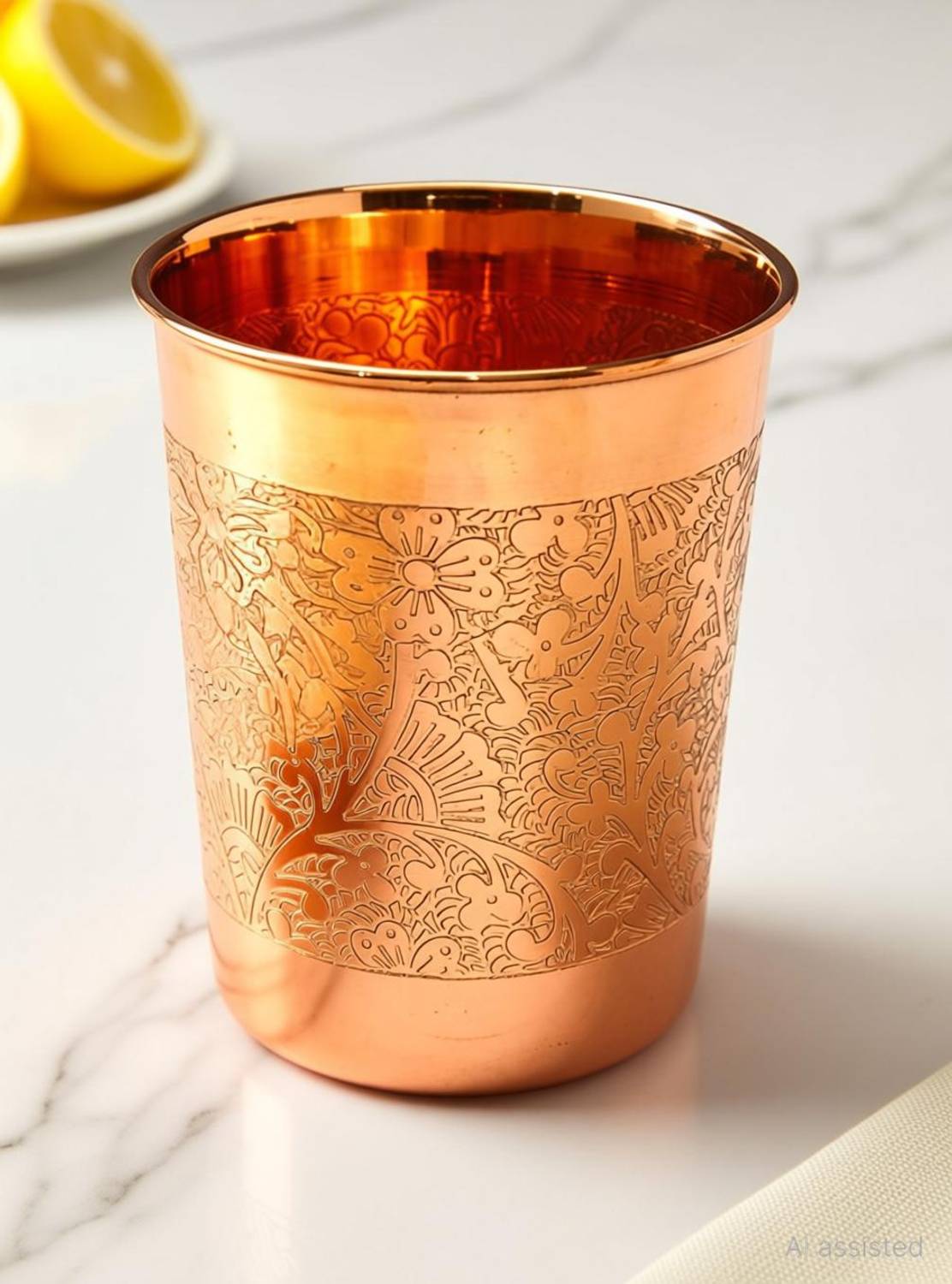 ADOKO COPPER-GLA-EMB-03 Glass Water/Juice Glass