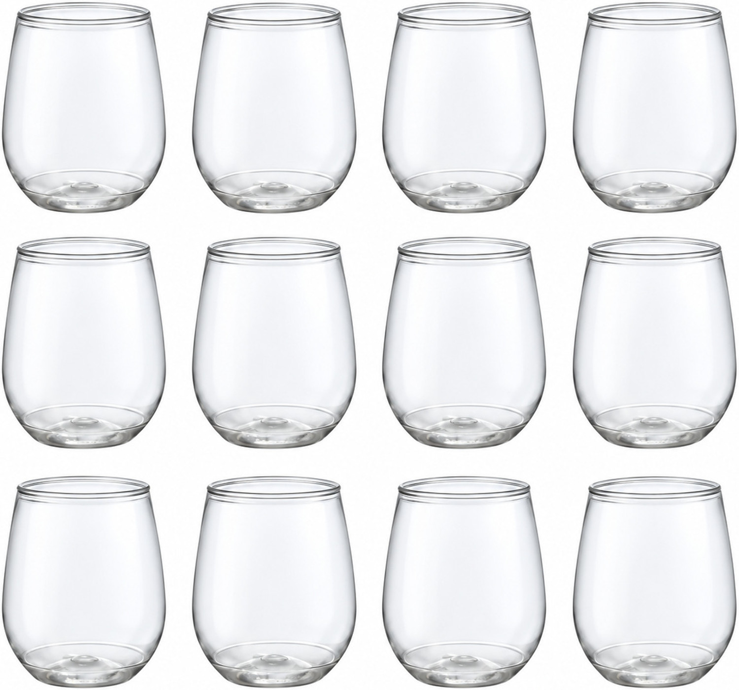 Image of POPWARE (Pack of 12) Vino Cup Unbreakable Serving Cold Drink,Outdoor Use Glass Set Water /Juice Glass (400 ml, Plastic, White)
