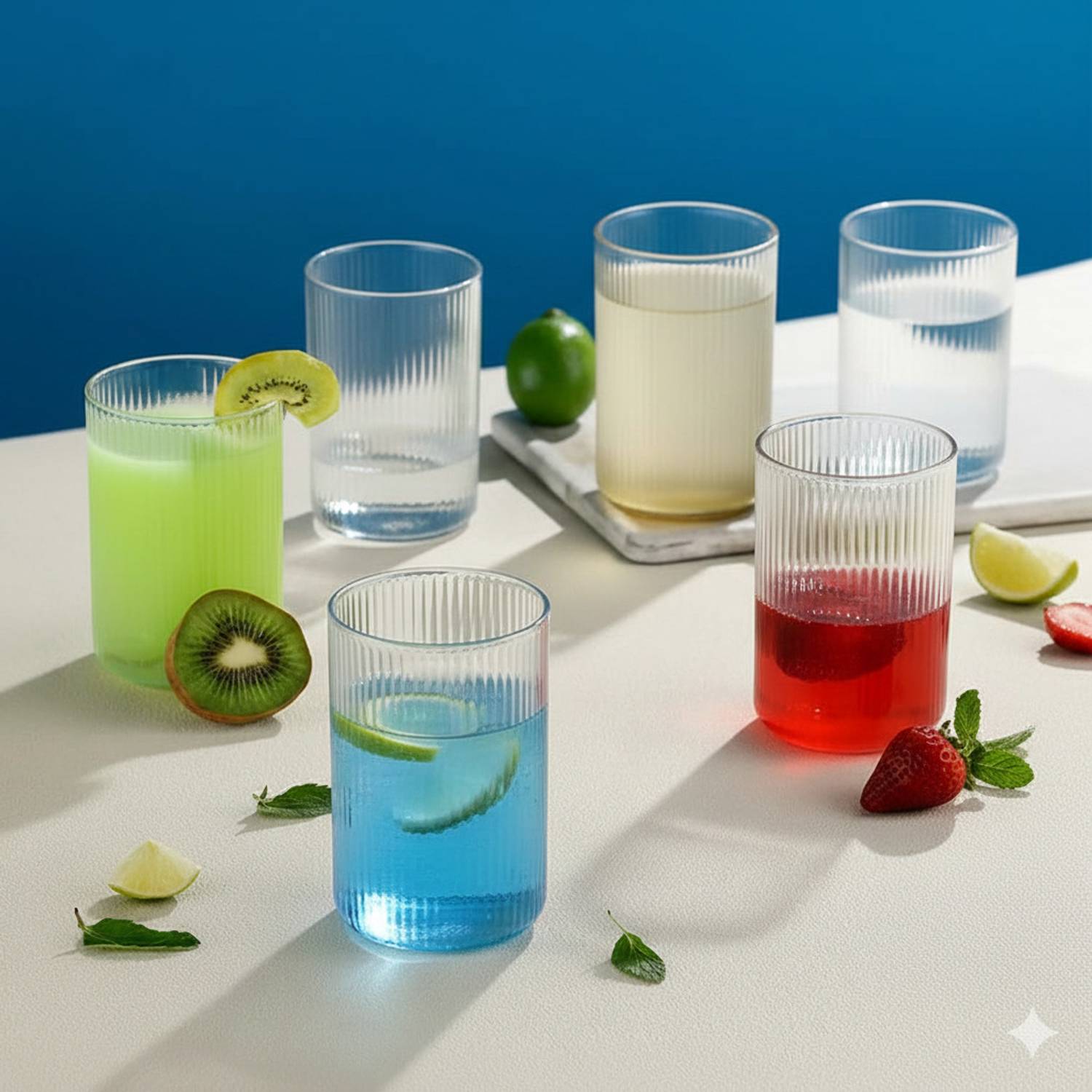 BELLERBIRD (Pack of 6) Premium Quality Unbreakable Casa Glass Set Water/Juice Glass