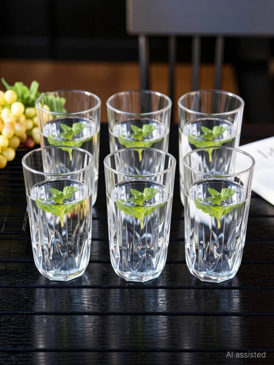 Glassimpress (Pack of 6) Fourth Shape Design For Multiuses Glass Set Water/Juice Glass