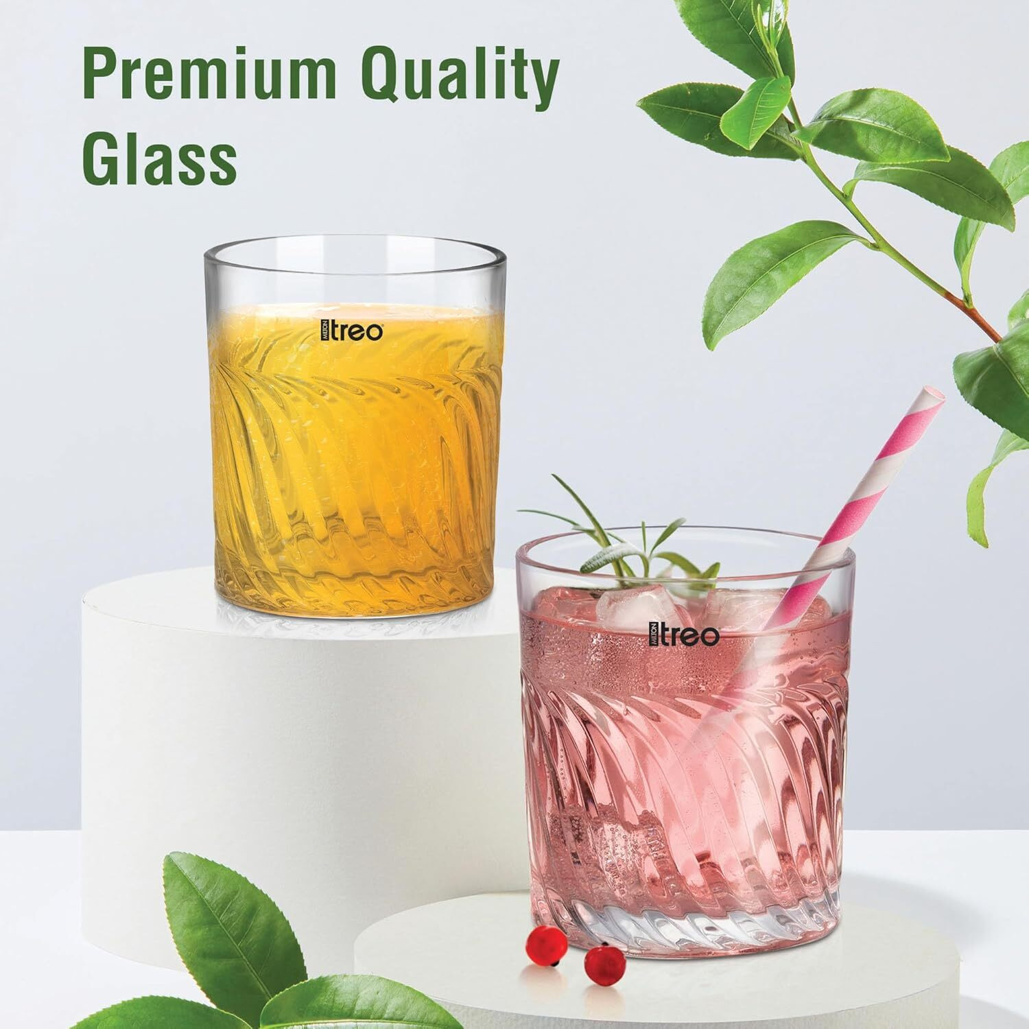 Image of TREO (Pack of 6) TIDE JUICE TUMBLER Glass Water /Juice Glass