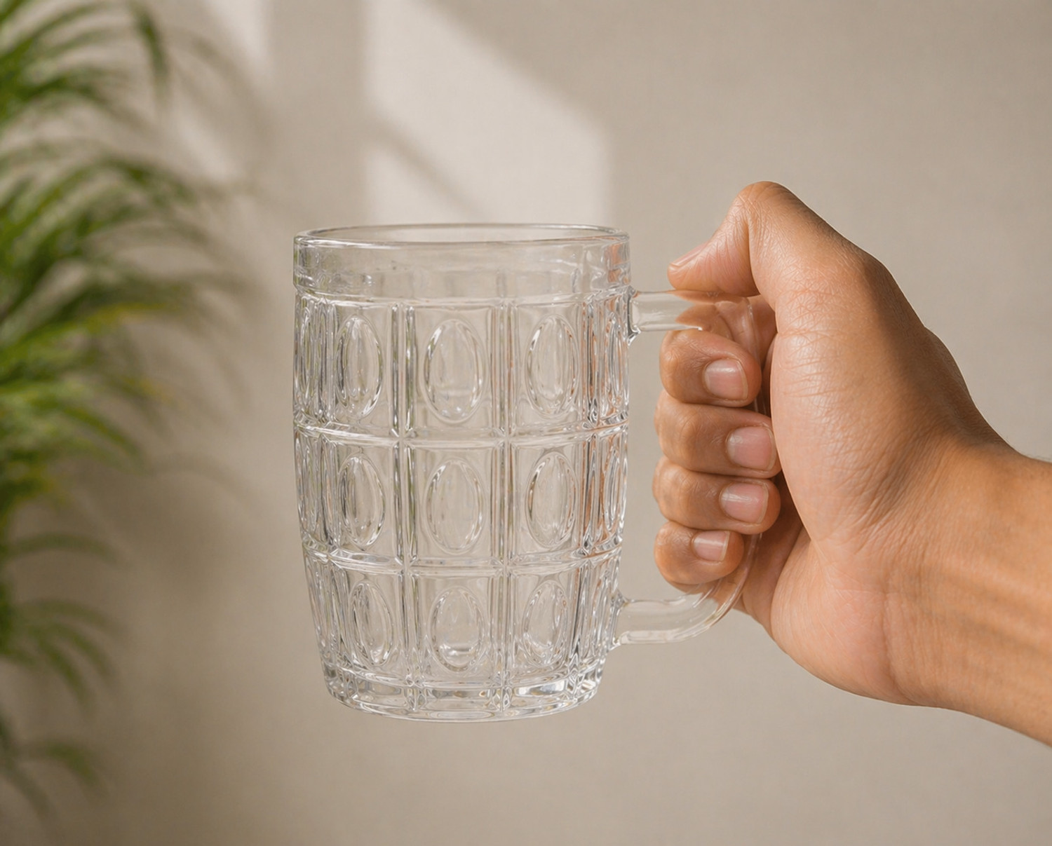 Image of Coziva (Pack of 6) Glass Beer Mug Set of 6 | Heavy Base | Transparent Mugs for Beer & Cold Drinks Glass Set Beer Glass