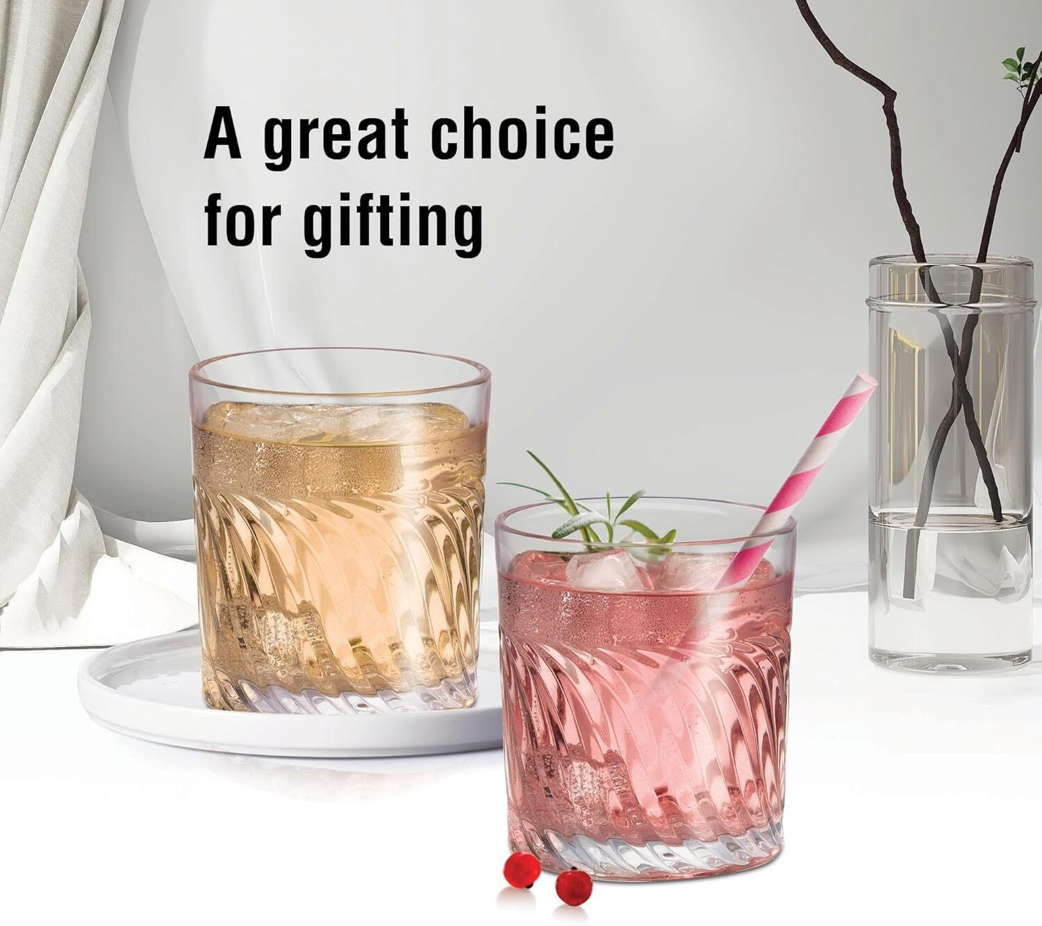 Image of TREO (Pack of 6) TIDE JUICE TUMBLER Glass Water /Juice Glass