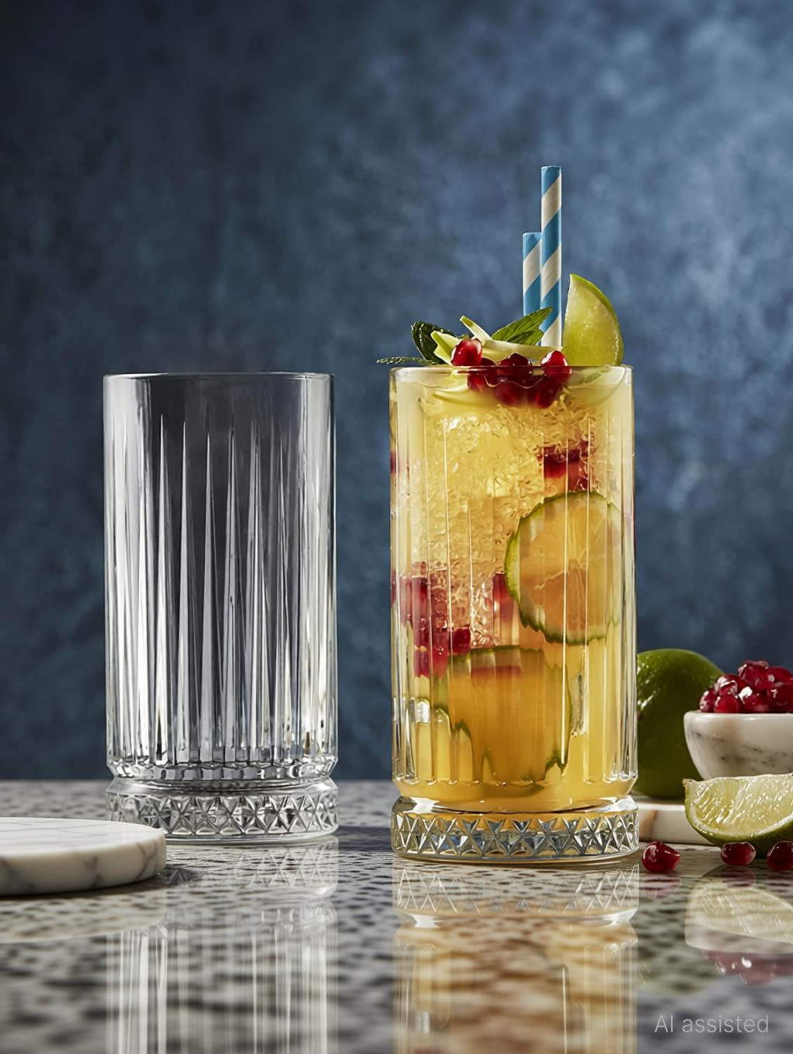 Image of MOOZICO (Pack of 2) Glass Drinking Water, Cocktail, Bourbon, Wine, Soda, Sharbat, Mocktail, Whisky Glass Water /Juice Glass