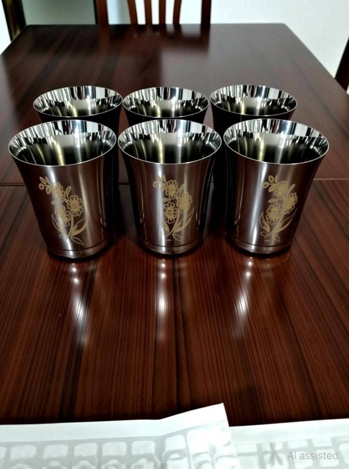 akashmetal (Pack of 6) pari laser glass Glass Set Water/Juice Glass