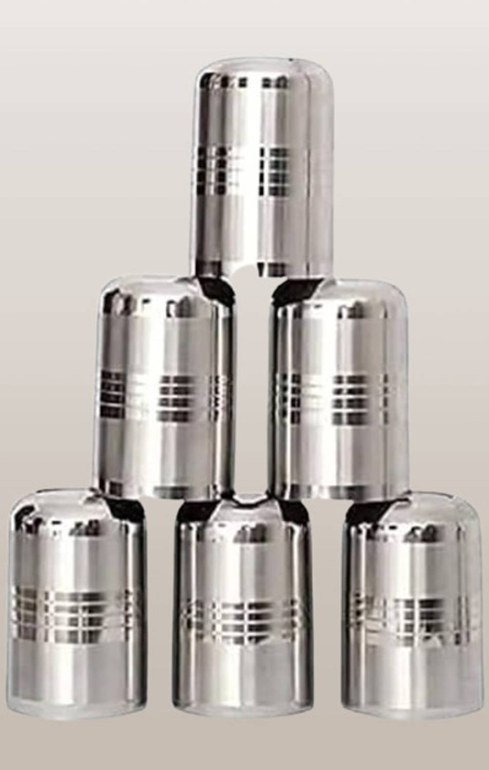 akashmetal (Pack of 6) amarapali laser_steel_waterglass_029_9 Glass Water/Juice Glass