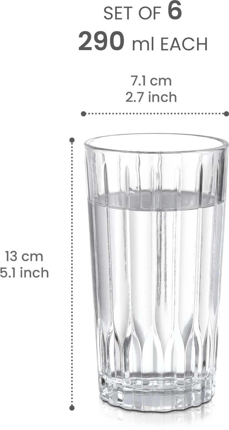 Image of TREO (Pack of 6) CGWFFRT169ASSR0001 Glass Set Water /Juice Glass
