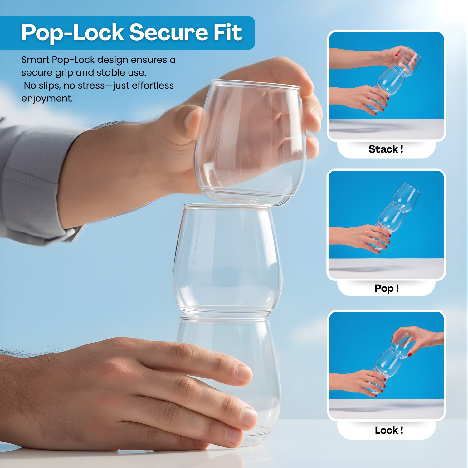 Image of POPWARE (Pack of 12) Vino Cup Unbreakable Serving Cold Drink,Outdoor Use Glass Set Water /Juice Glass (400 ml, Plastic, White)