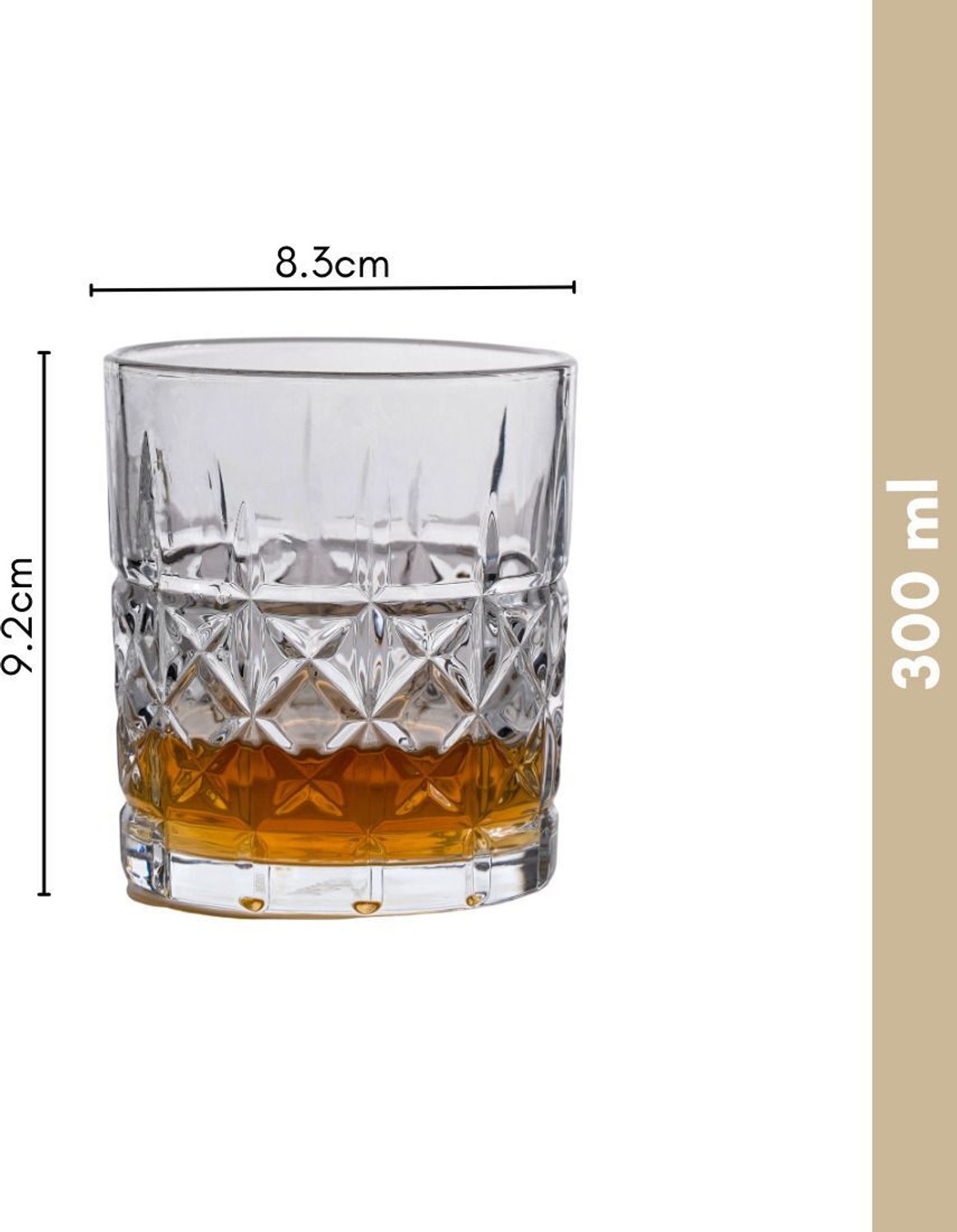 Image of Nestasia (Pack of 6) YPGP148G11 Glass Set Whisky Glass (300 ml, Glass, Clear)
