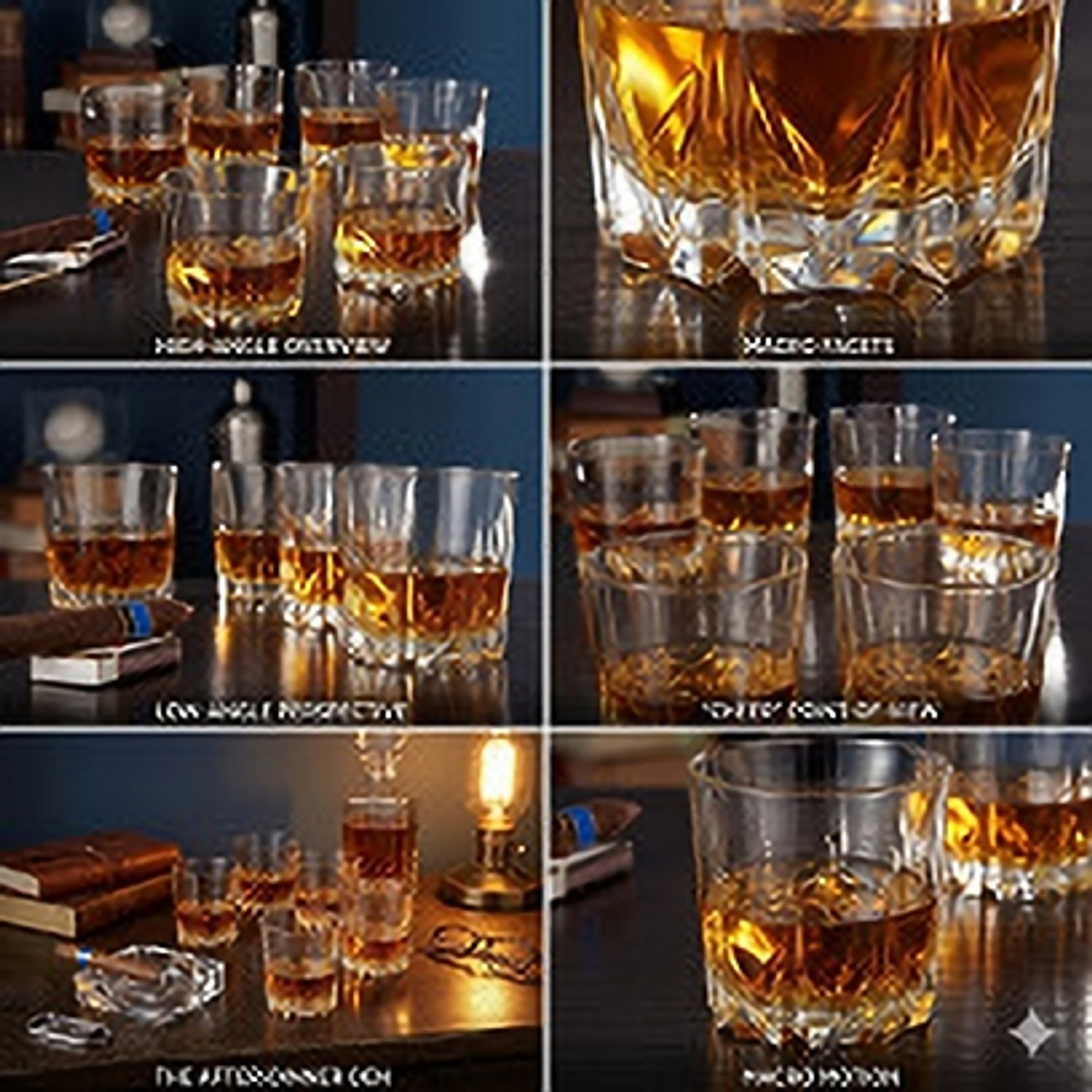 Image of Seiri (Pack of 6) Crystal Whiskey Glass Lead-Free Cocktail Drinks Glass(Transparent, 300 ml) Glass Set Whisky Glass