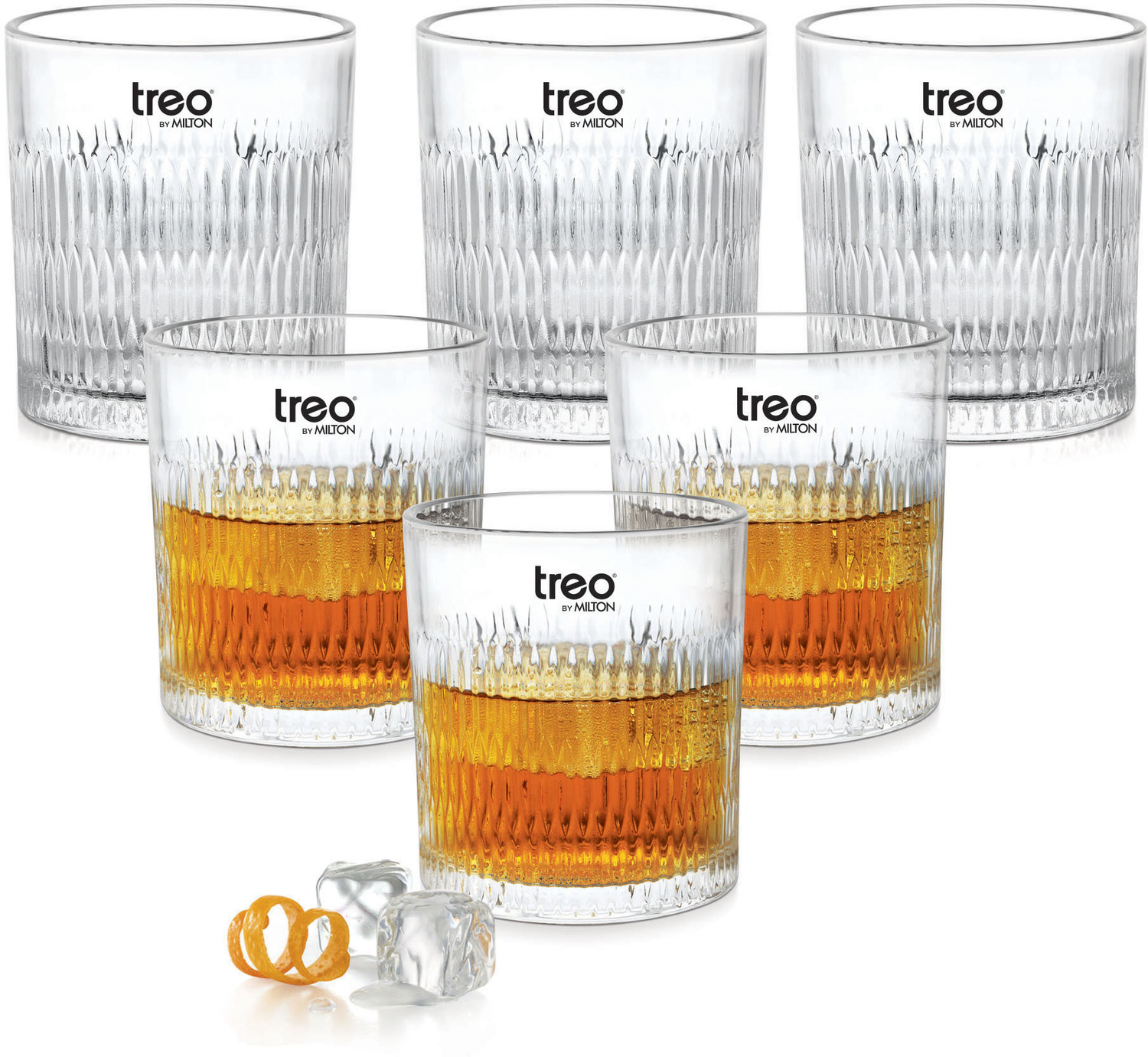 Image of TREO (Pack of 6) CGWFFRT176ASSR0001 Glass Set Whisky Glass
