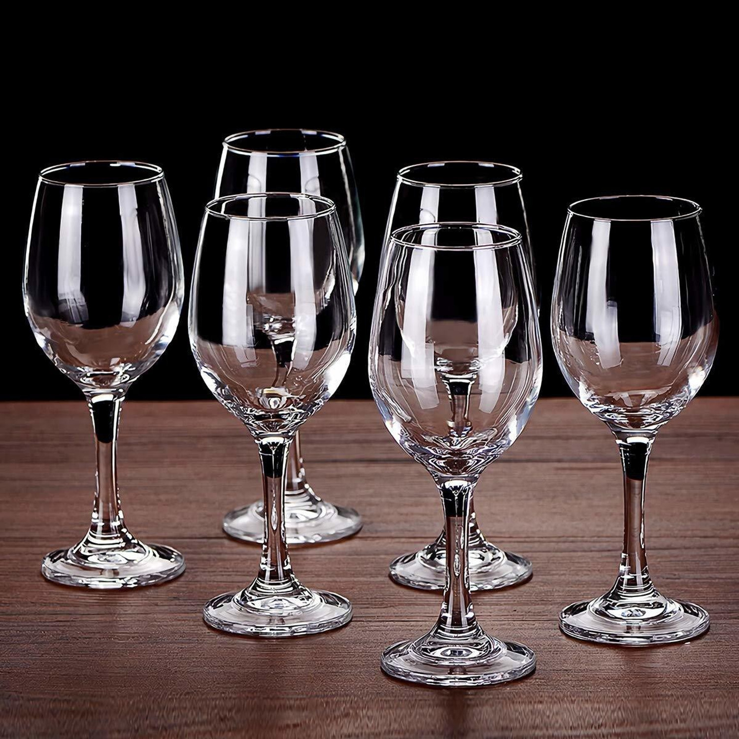 Image of Tap2kaart (Pack of 6) Wine Glass - Ideal for White or Red Wine Party Glass, Whisky Glass, Clear Glass, Best for Gift 300 ML PACK OF 6 Glass