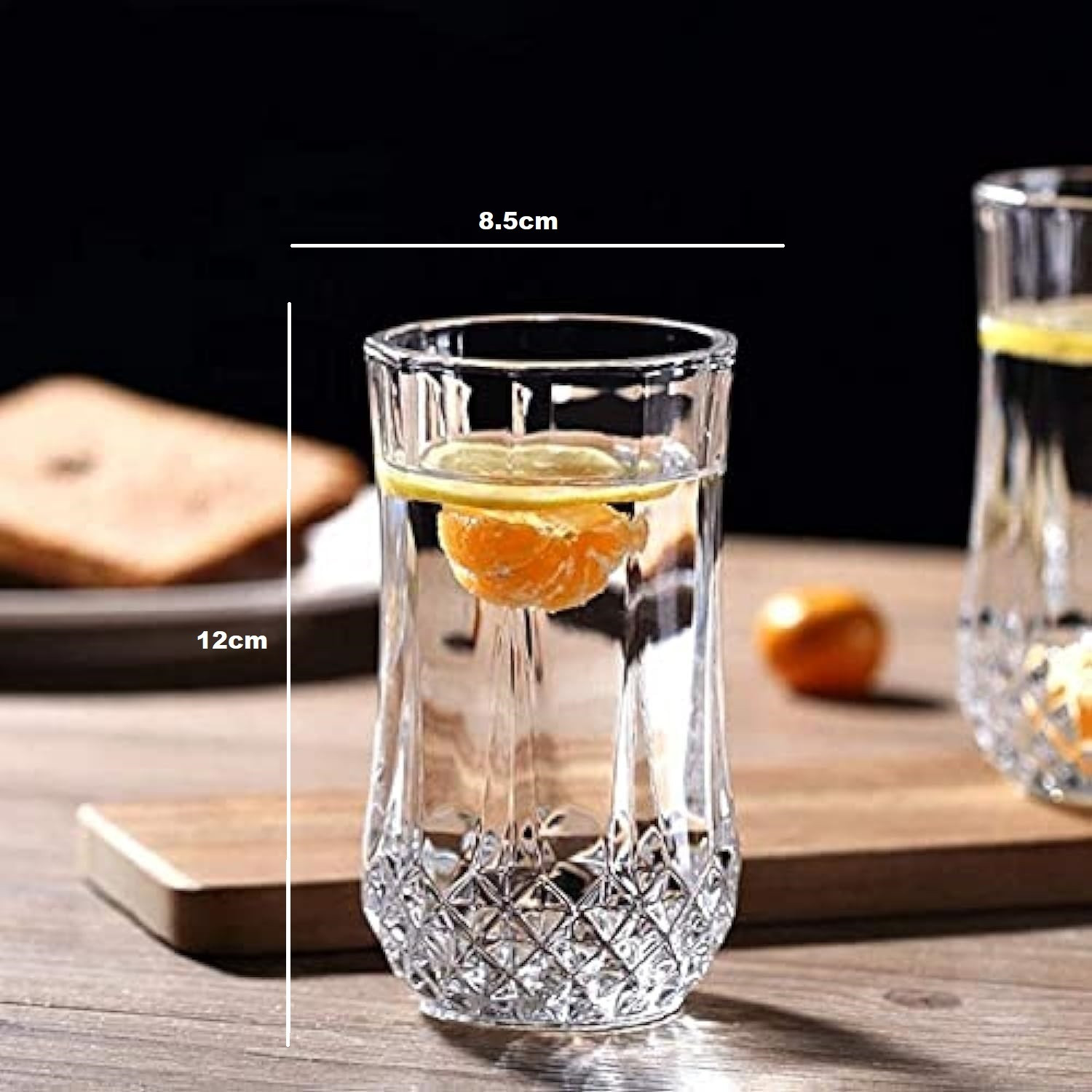 Image of Tap2kaart (Pack of 6) Crystal Highball Rajwadi Glass Set Long Drinking Glass for Juice & Water Glass Set Water /Juice Glass