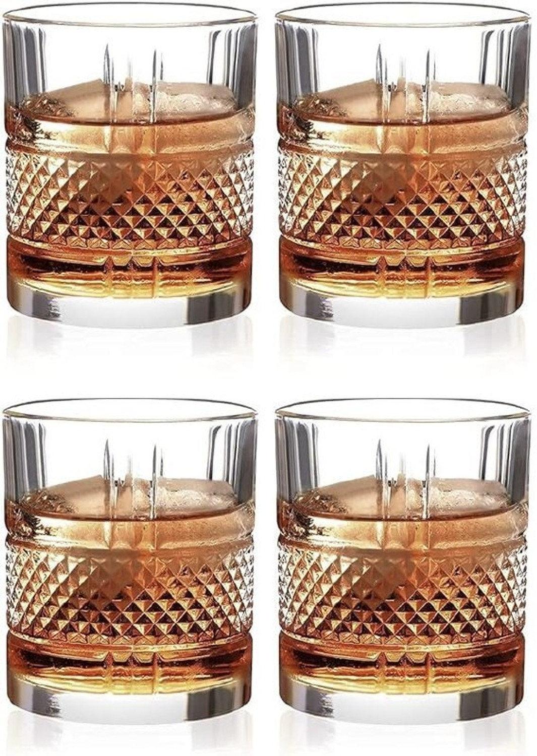 Image of okechuku (Pack of 4) 101 New4 xyz-crystal-belt-whisky-4pcs- okechuku pack of 4 Glass Whisky Glass